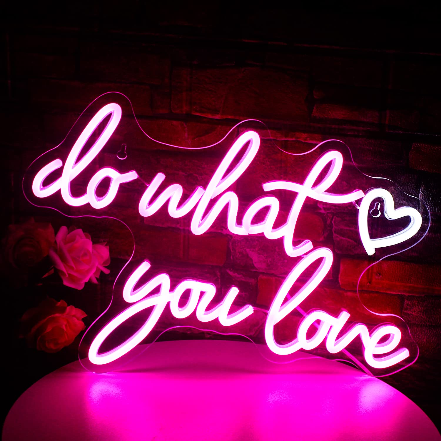 Do What You Love Segni al neon rosa - USB Powered