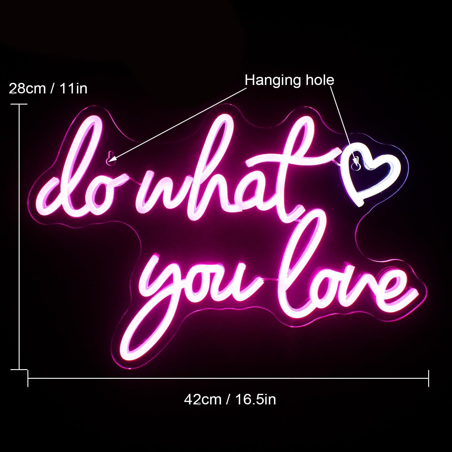 Do What You Love Segni al neon rosa - USB Powered - immagine 2