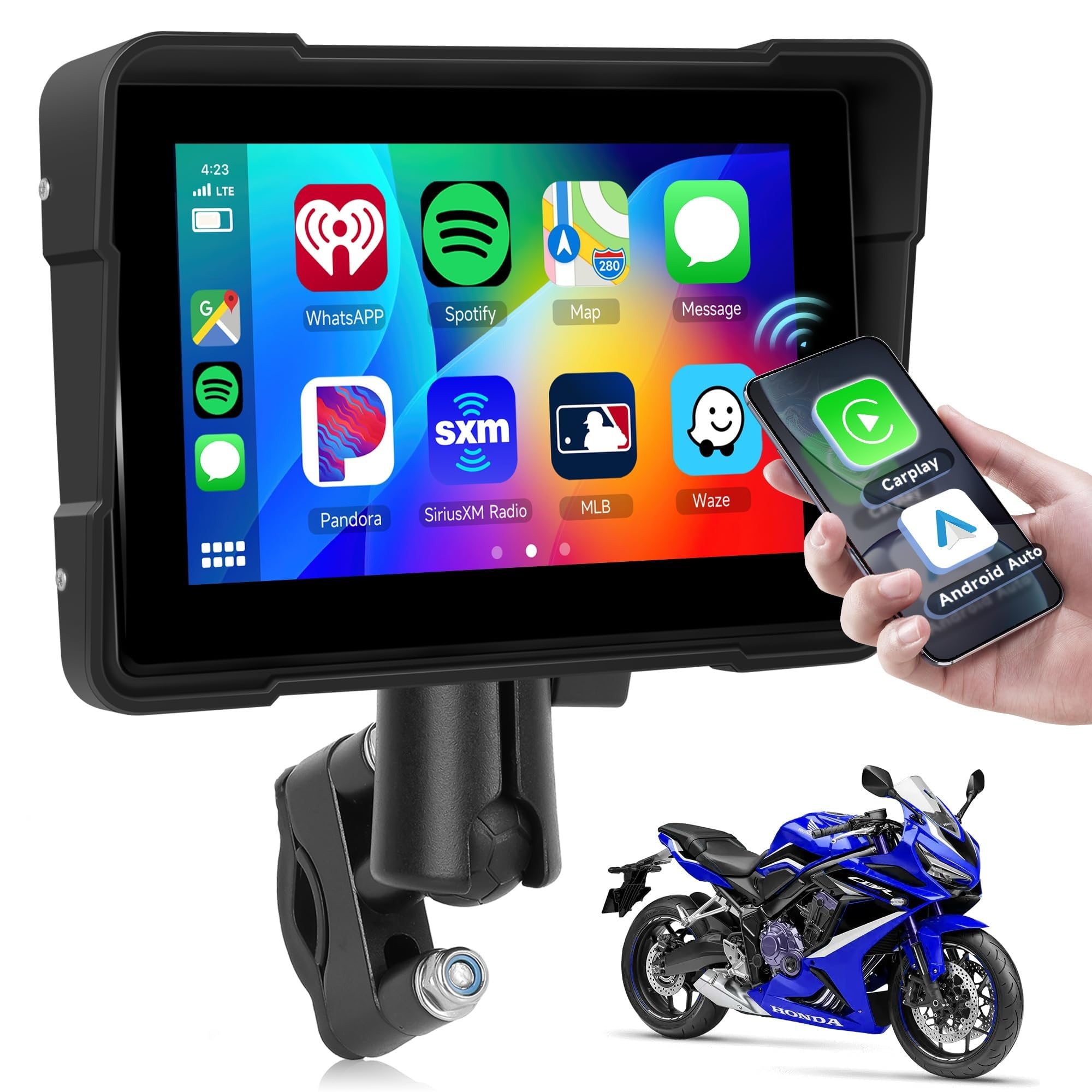 Rimoody Carplay Moto 5 Pollici Touchscreen IP67