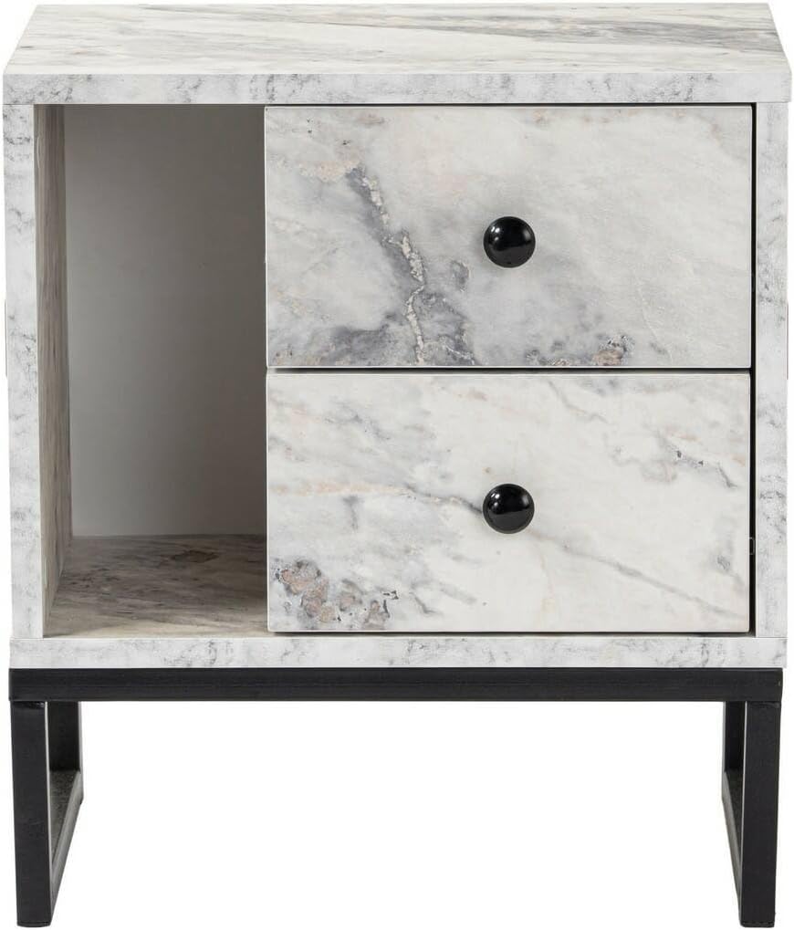 Dmora Comodino Predazzo - Marmo e Nero - immagine 6