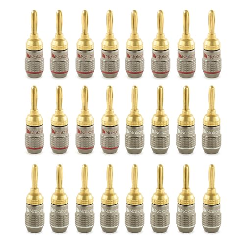 Nakamichi FanLock Excel - Connettori a banana 24K, 24 pz