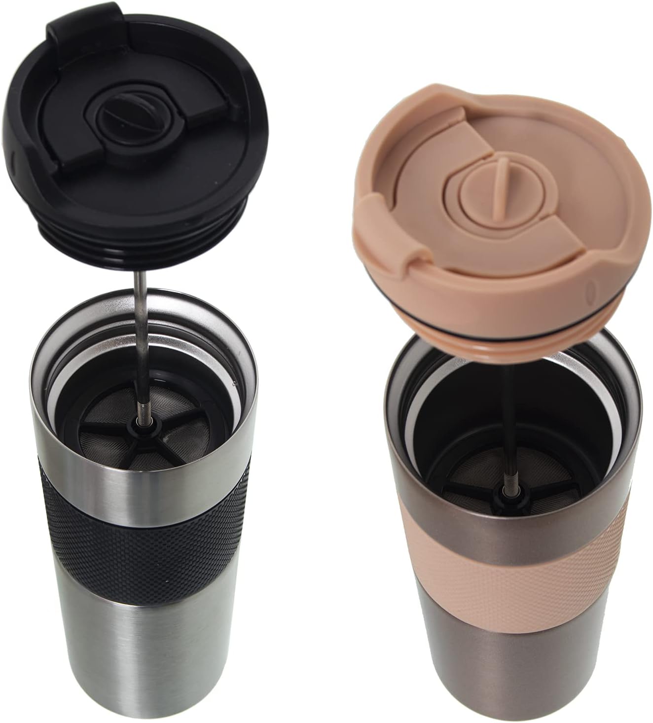 Drw Set 6 Caffettiere Pressa Acciaio Inox e Silicone - immagine 2