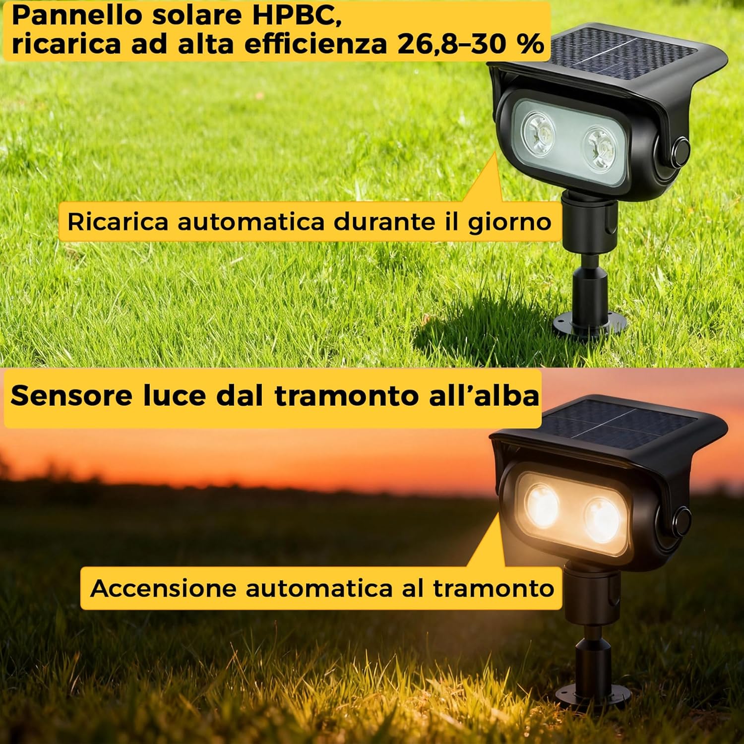 Faretti Solari LED da Giardino 4 Pezzi, Luce Calda - immagine 7