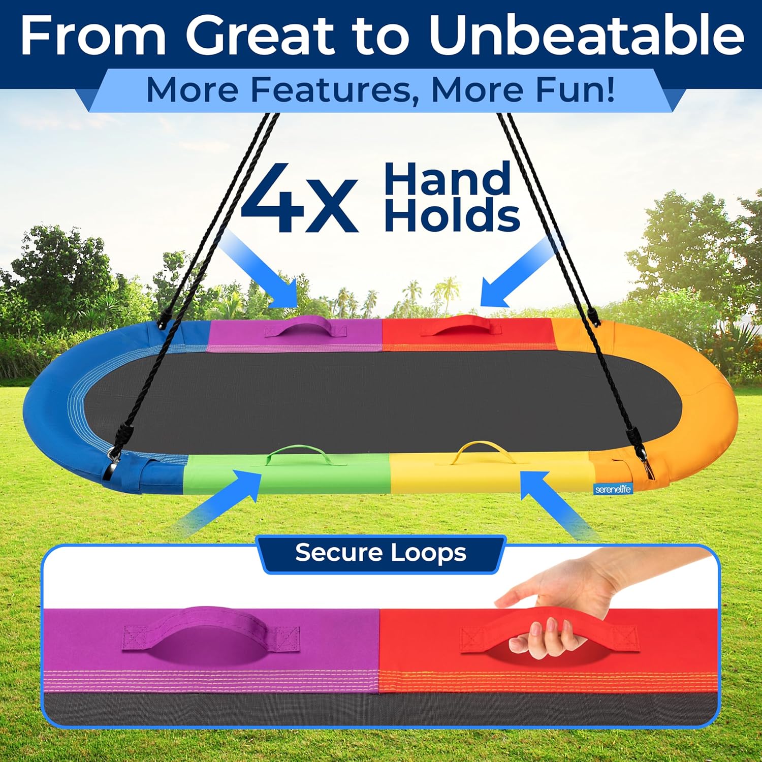 Serenelife Altalena Ovale da Giardino 170 cm - immagine 4