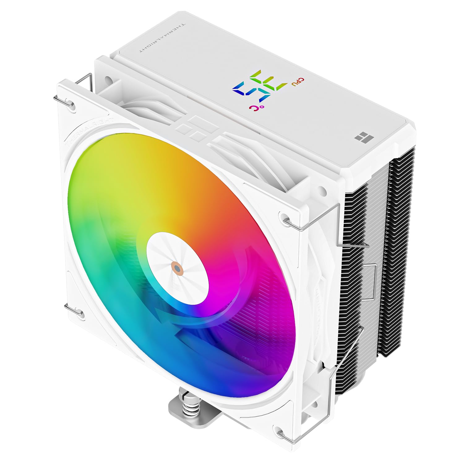 TR Assassin X 120R Digital ARGB Bianco Raffreddatore d'aria Velocità 4 tubi di calore, coperchio schermo digitale, ventola PWM silenziosa 12 cm, per AM4/AM5, Intel