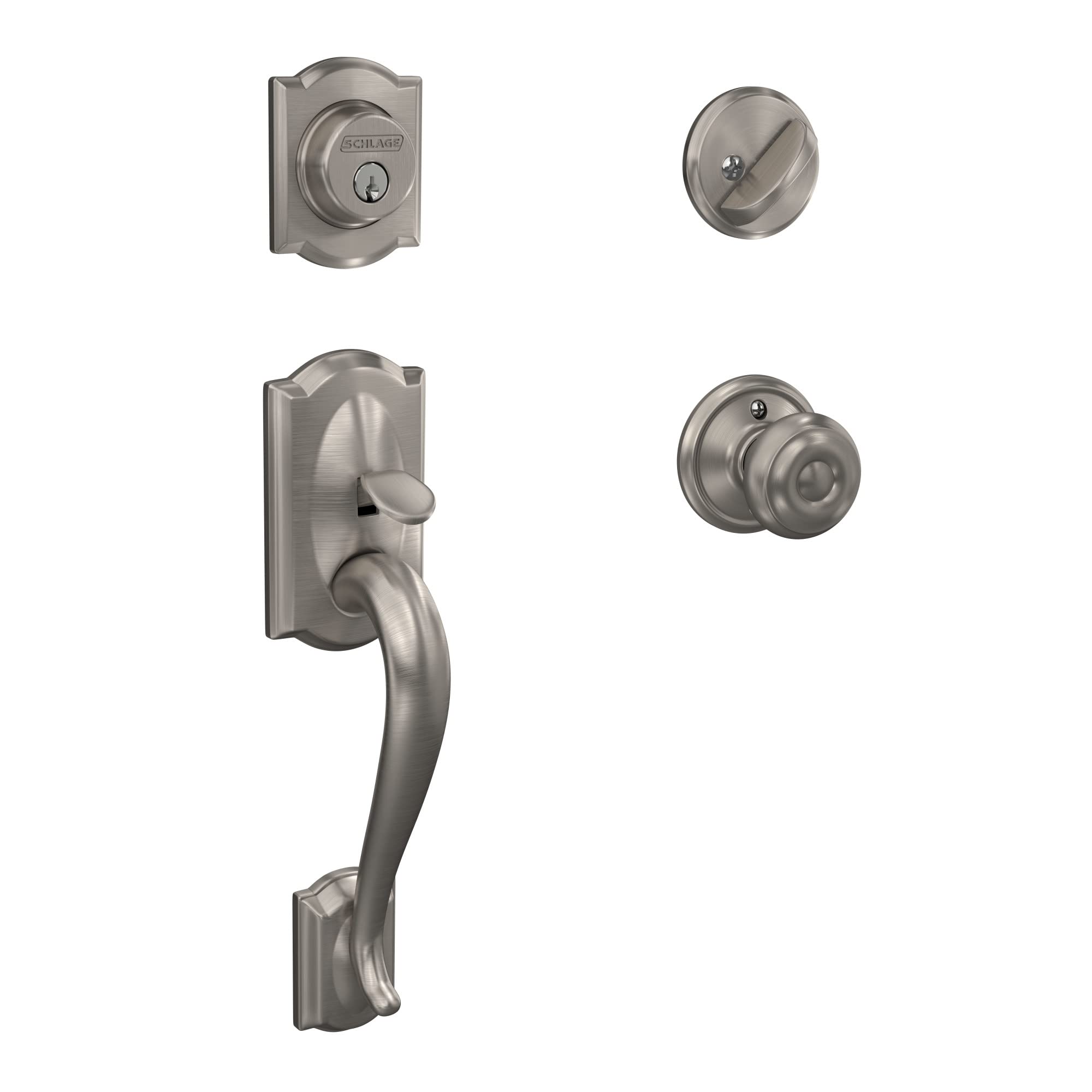 Schlage F60 V Cam 619 Geo Camelot - Maniglia con Pomolo Georgian
