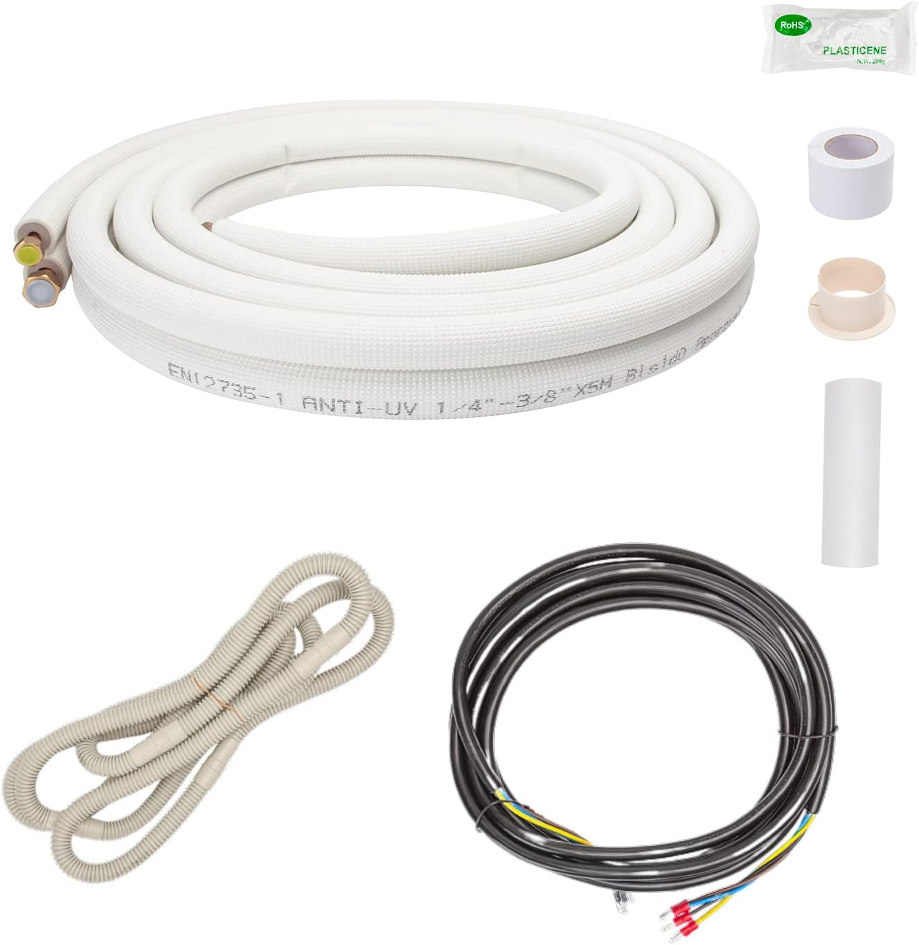 Tubo in Rame Isolato per Climatizzatore 1/4" & 3/8" (5M)