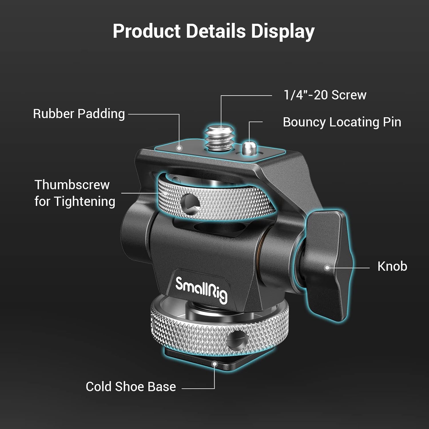 Smallrig Supporto Monitor con Cold Shoe 2905B - immagine 2
