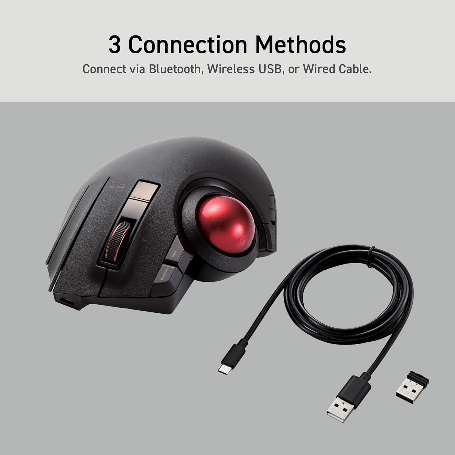 Elecom M-XPT1MRXBK - Mouse Trackball Wireless Bluetooth - immagine 3