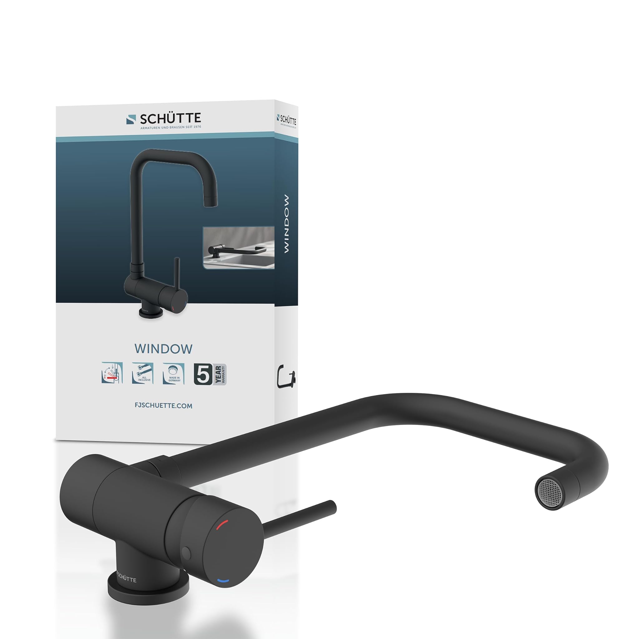 Schütte 24556 WINDOW - Rubinetto Miscelatore Cucina Nero