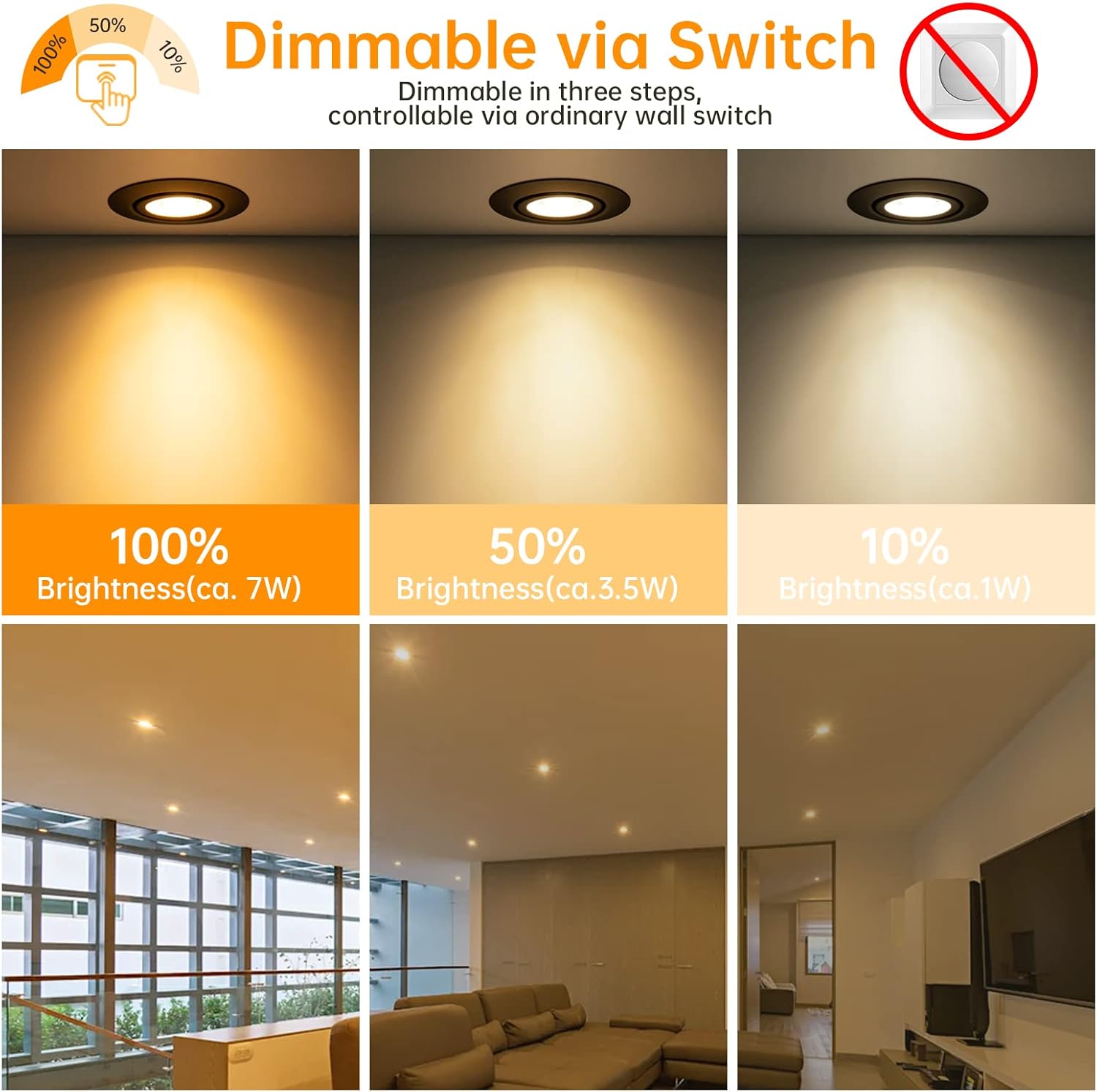 Wowatt Faretti LED Incasso Neri Dimmerabili 7W - immagine 2