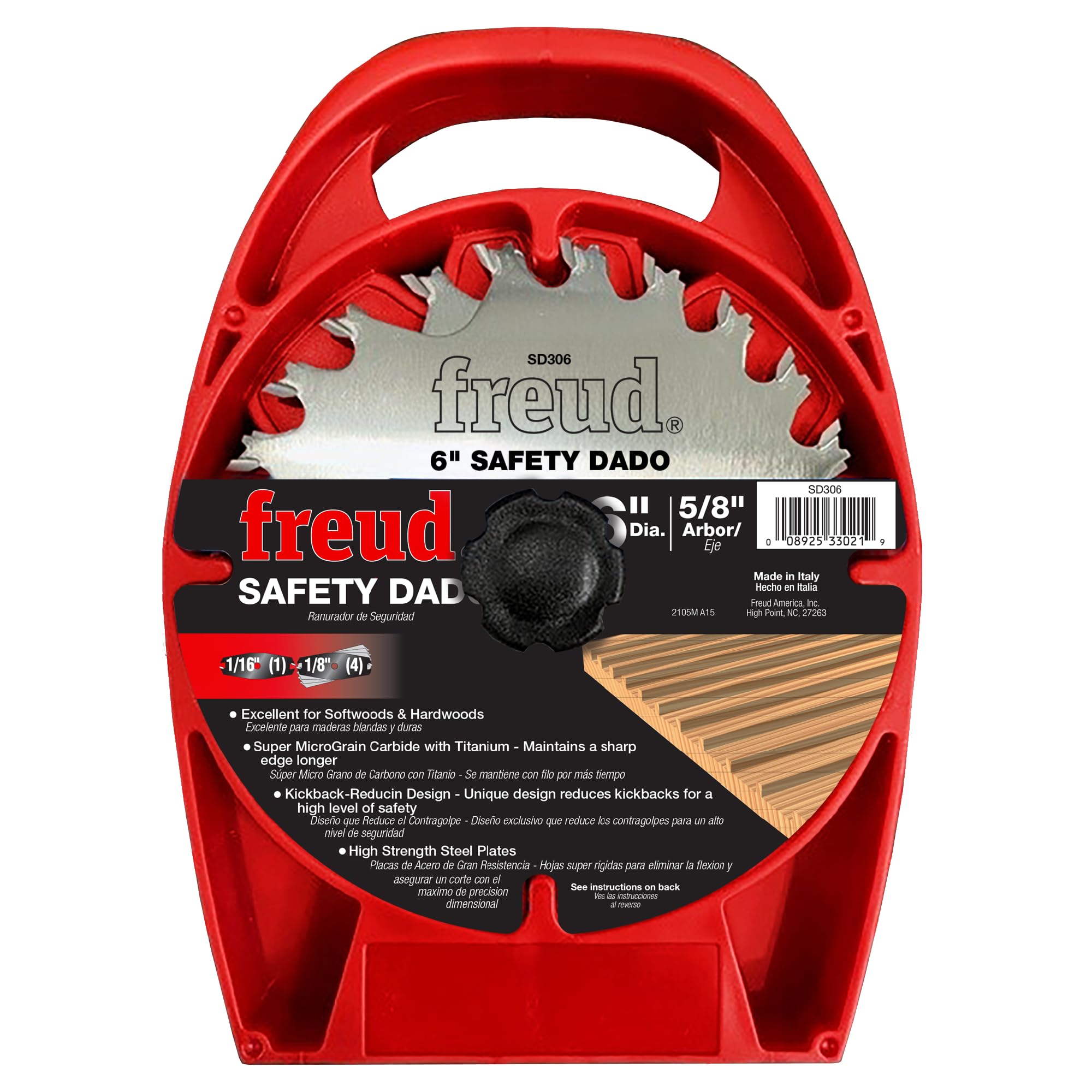 Freud 6" x 18T Safety Dado Set (SD306), Multi, Taglia Unica