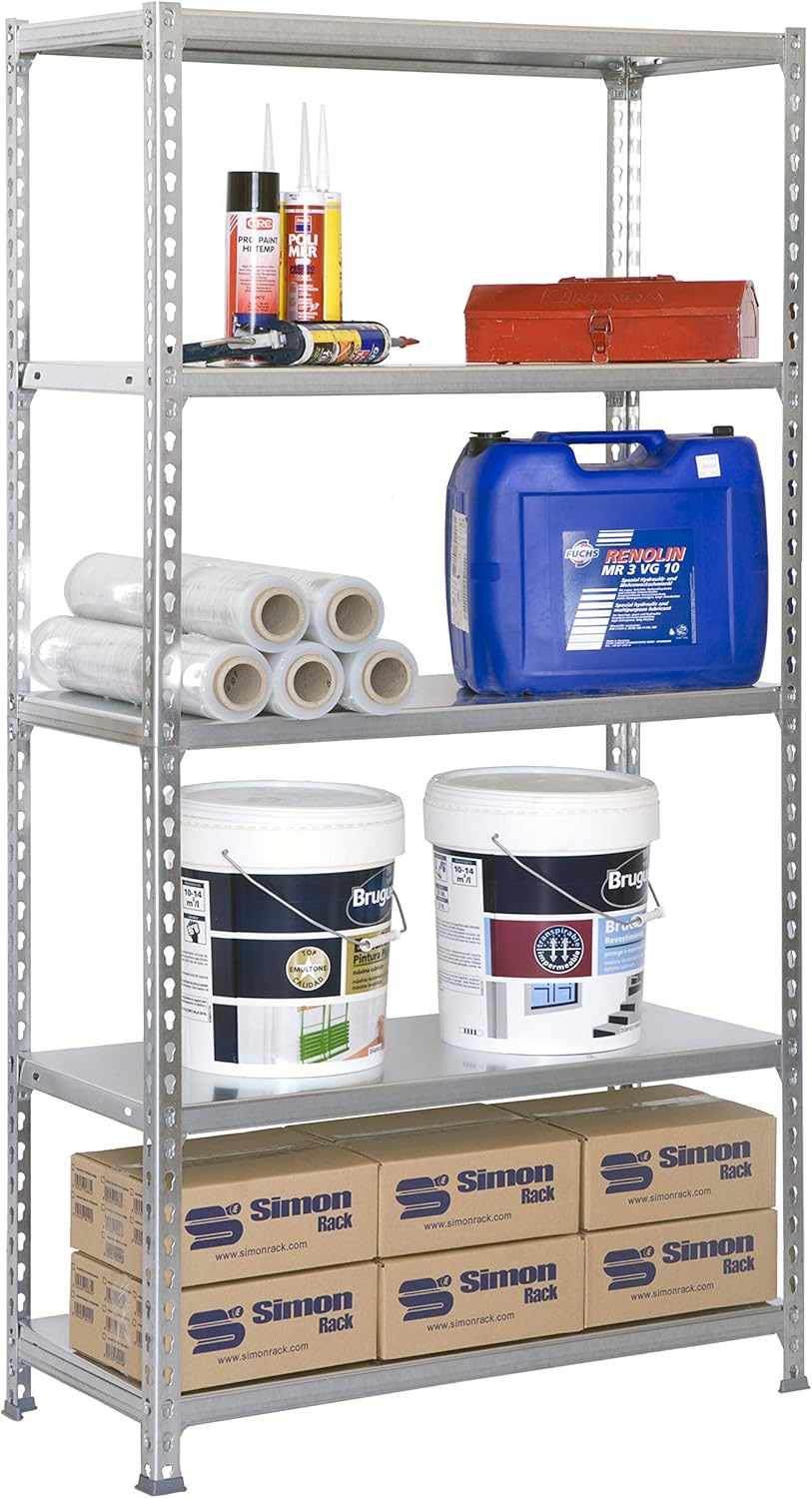 Simon Rack Scaffale Metallo Garage 5 Ripiani Zincato - immagine 5