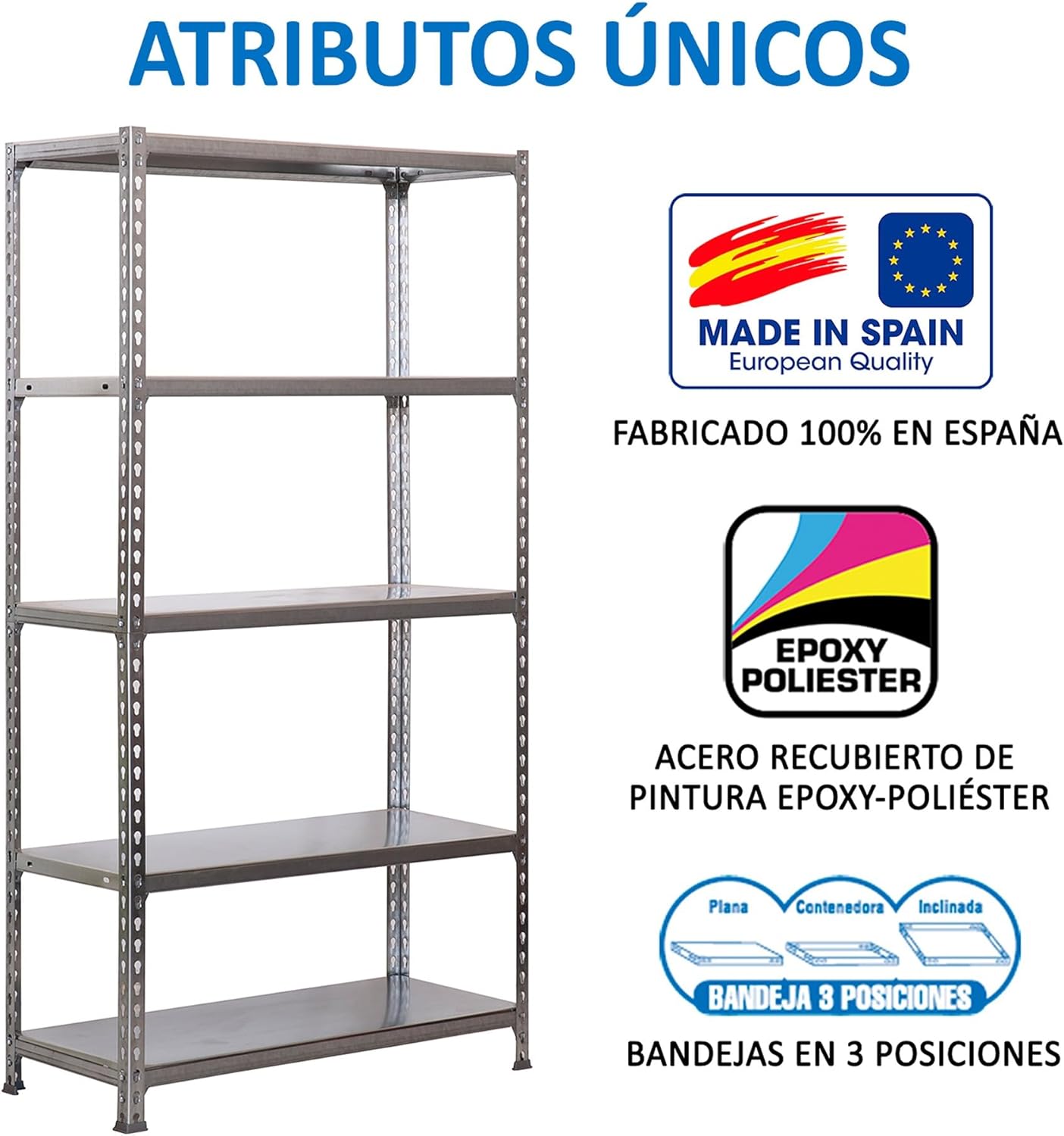 Simon Rack Scaffale Metallo Garage 5 Ripiani Zincato - immagine 8