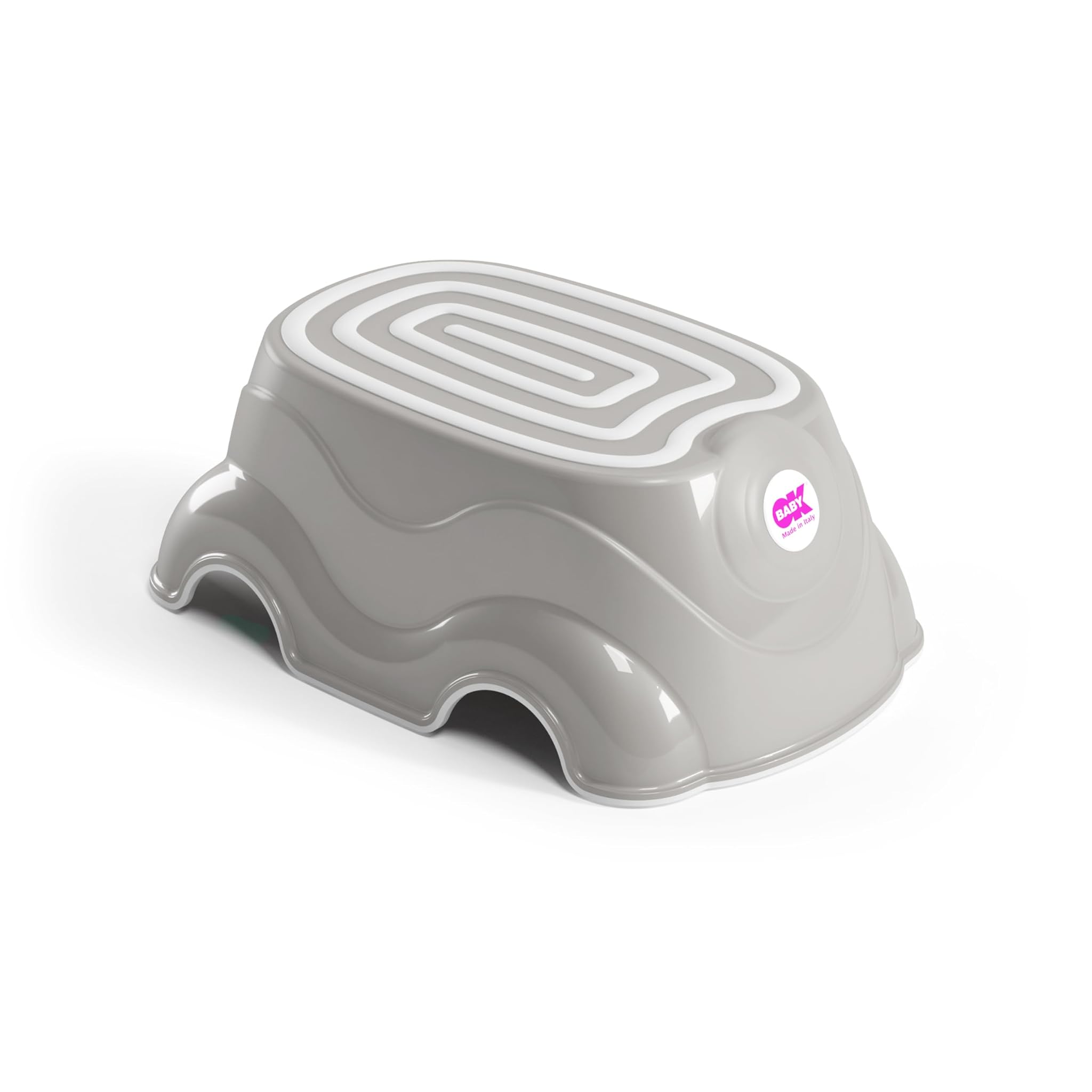 OKBABY Herbie Pedana Sgabello Alzabimbo con Gomma Antiscivolo per Bambini, Grigio
