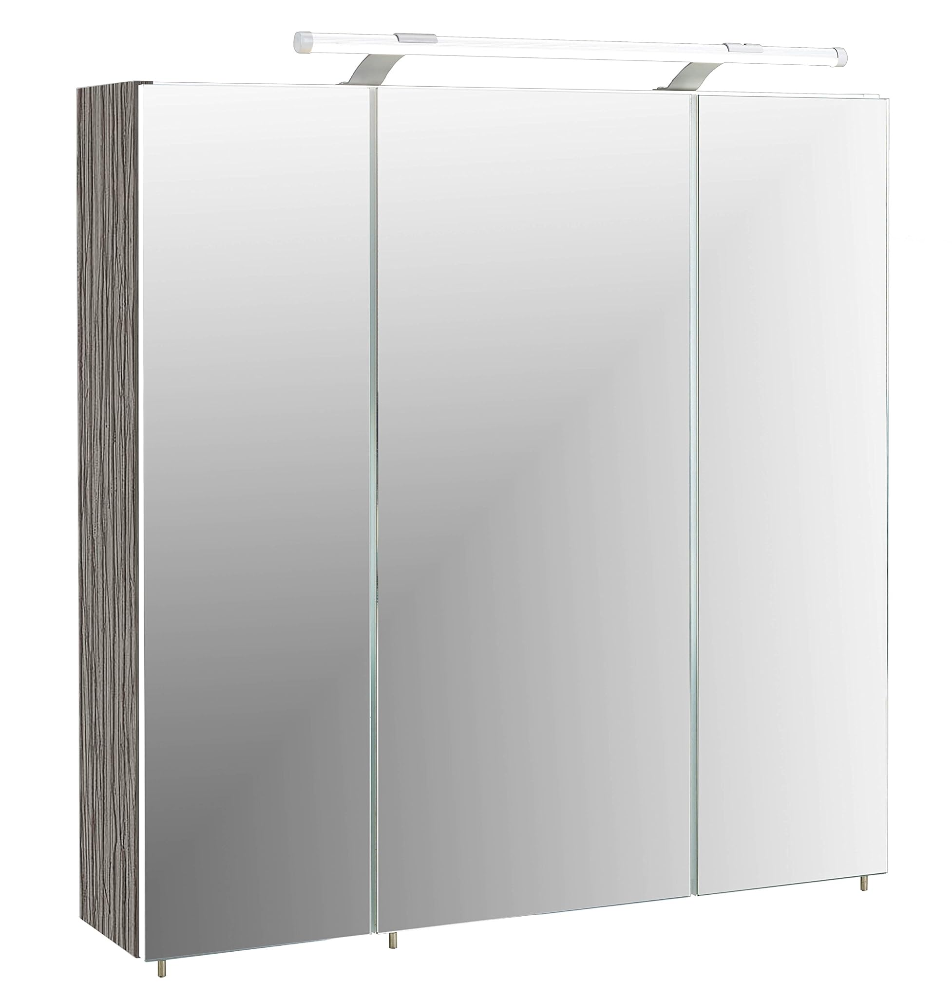 133076 Trient - Armadietto a specchio, 70 x 16 x 75 cm, finitura grigio frassino