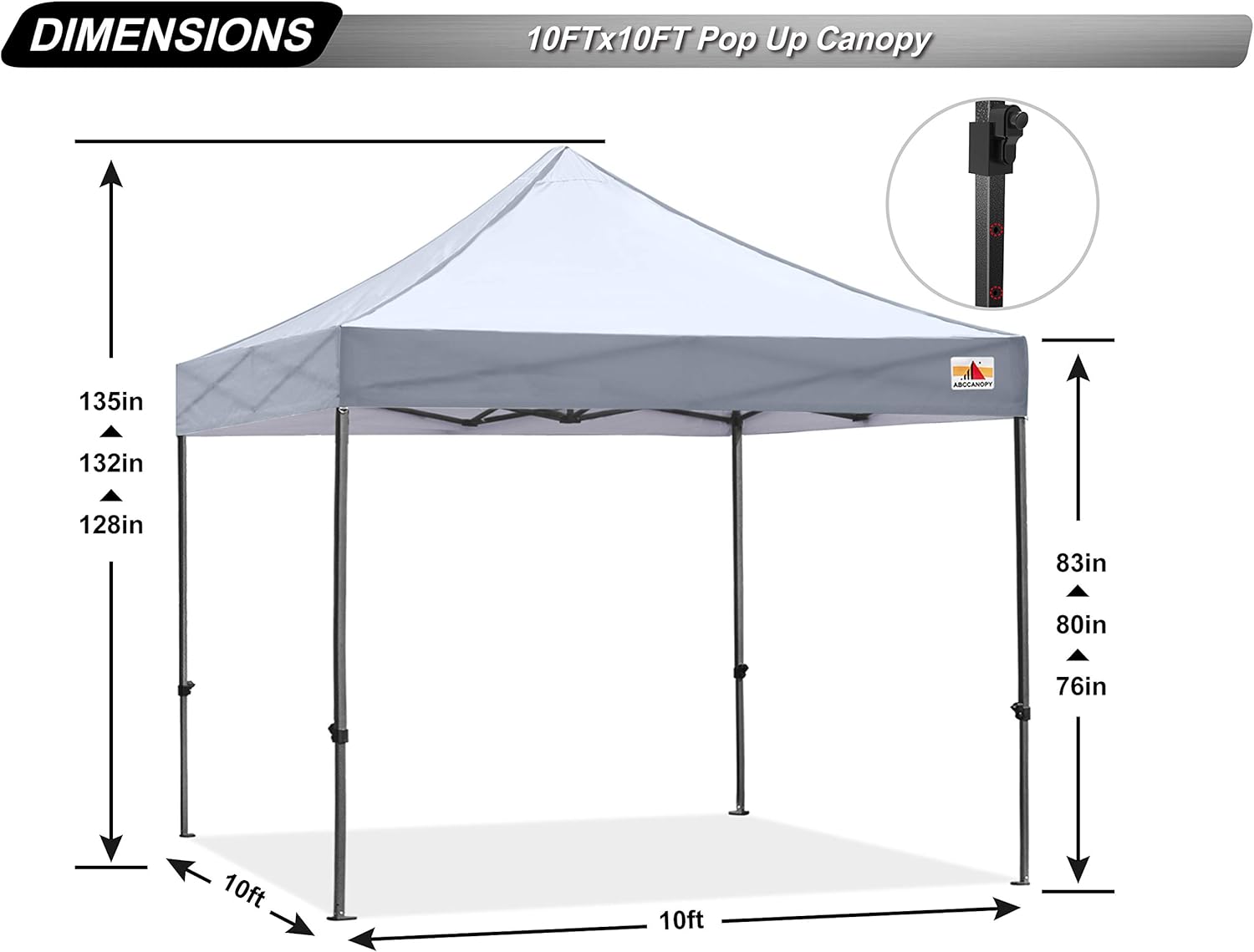 Abccanopy Tenda a Baldacchino Pop-Up 25,4 x 25,4 cm - immagine 4