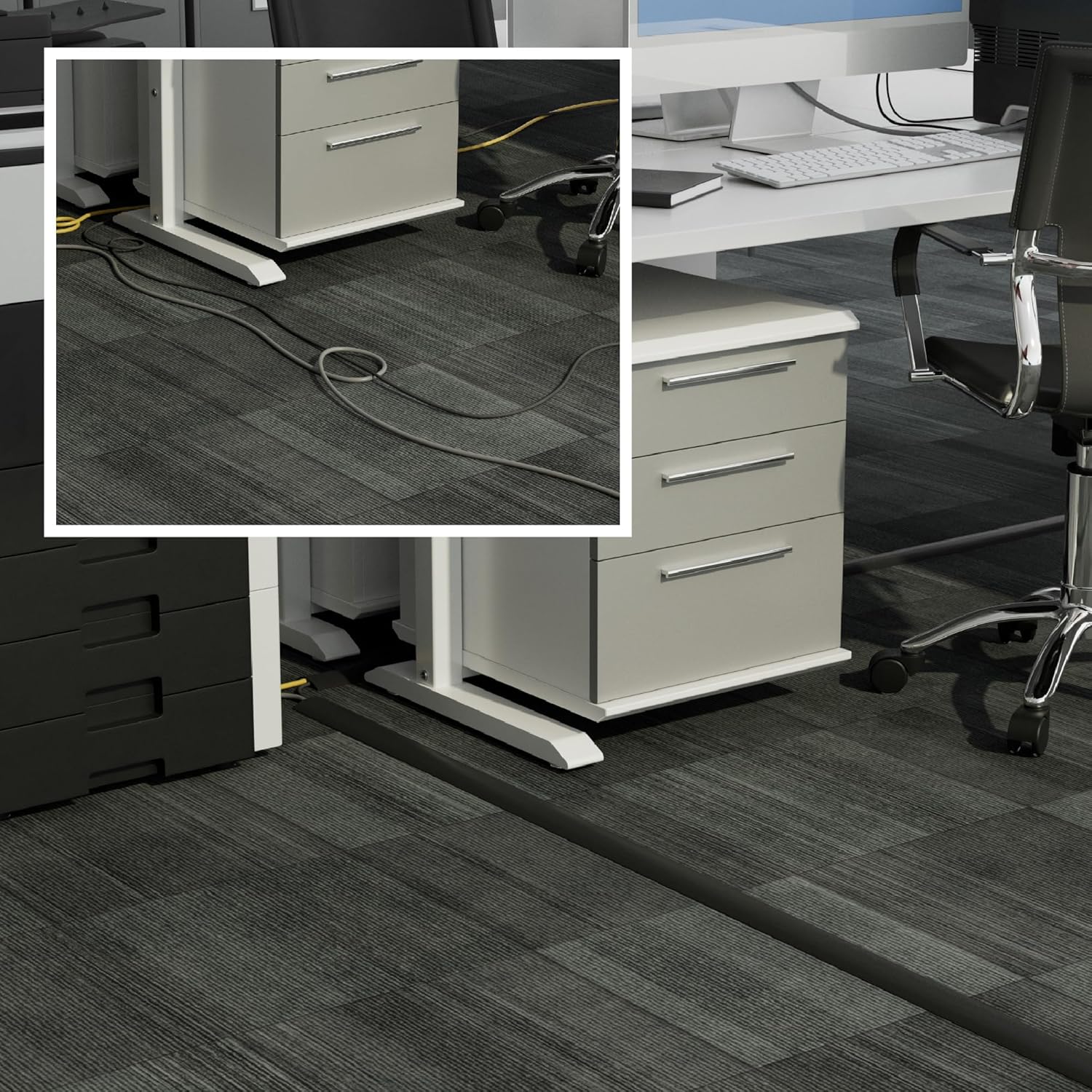 D-line Canalina Pavimento Passacavi Calpestabile 9m, Nero - immagine 4