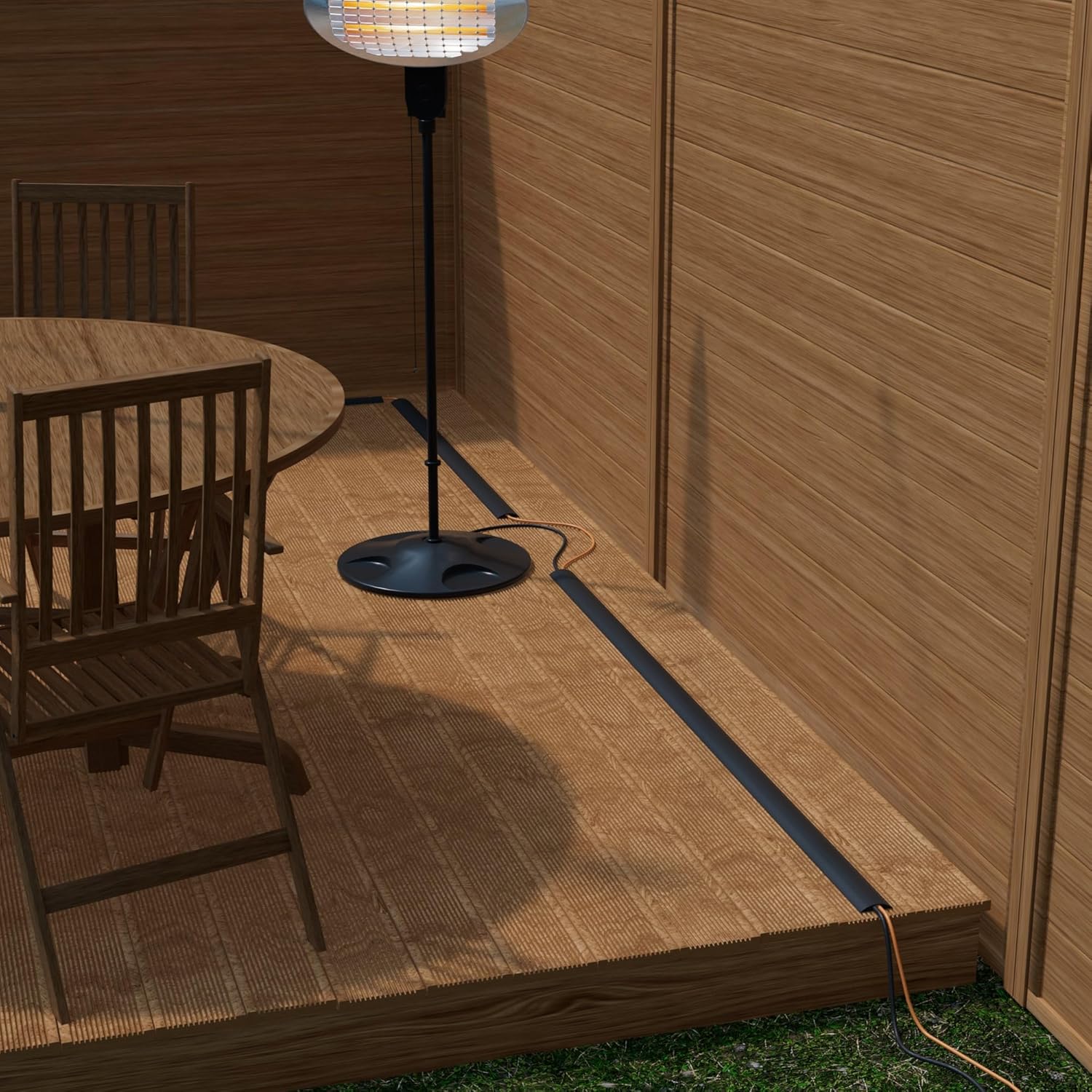 D-line Canalina Pavimento Passacavi Calpestabile 9m, Nero - immagine 6