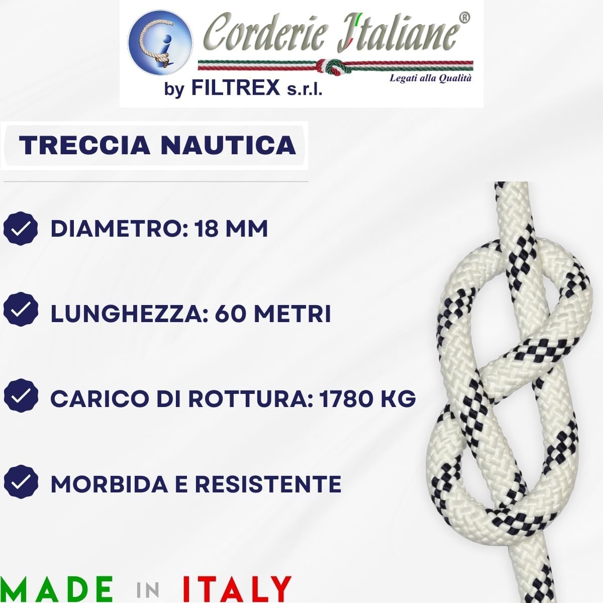 Corderie Italiane Treccia Mare Multiuso 18mm 60mt - immagine 6