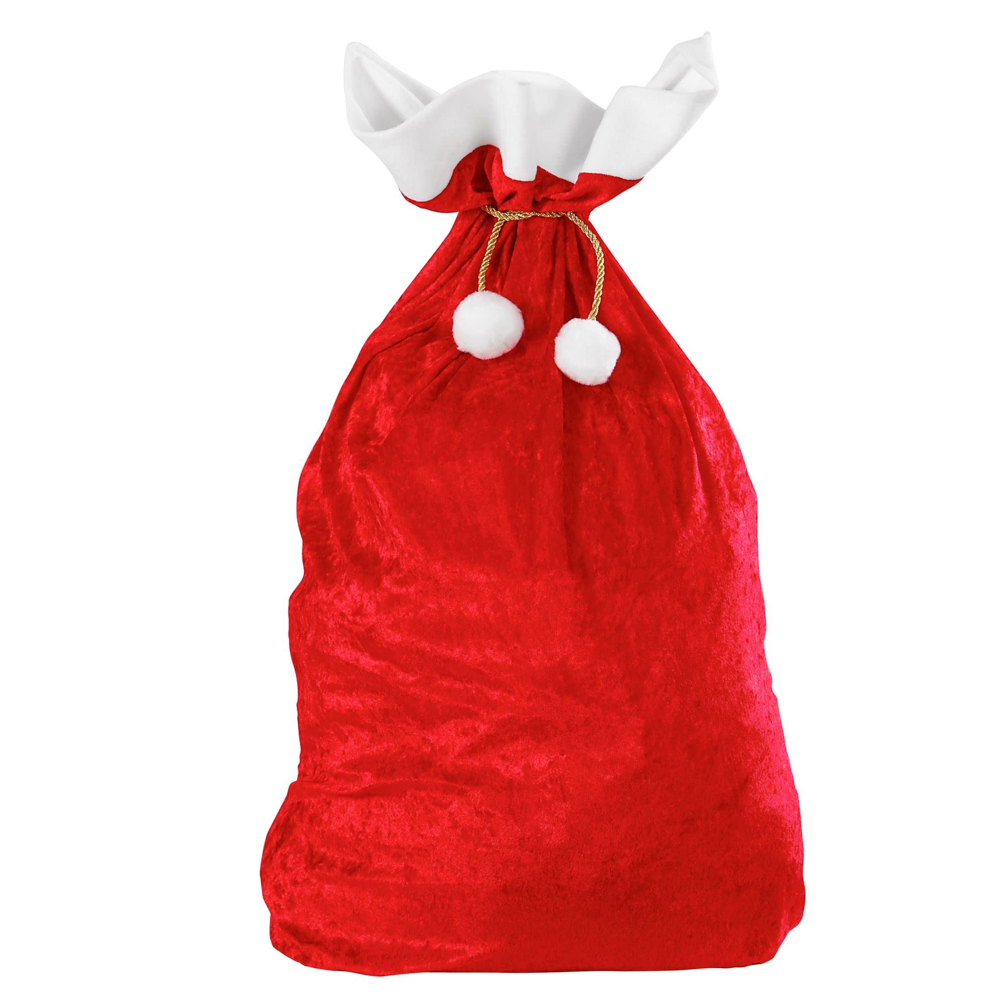 W WIDMANN MILANO Party Fashion - 1561X - Sacco di Babbo Natale, velluto, 60 x 100 cm, rosso-bianco, Babbo Natale, borsa, accessorio, festa a tema, carnevale, Natale