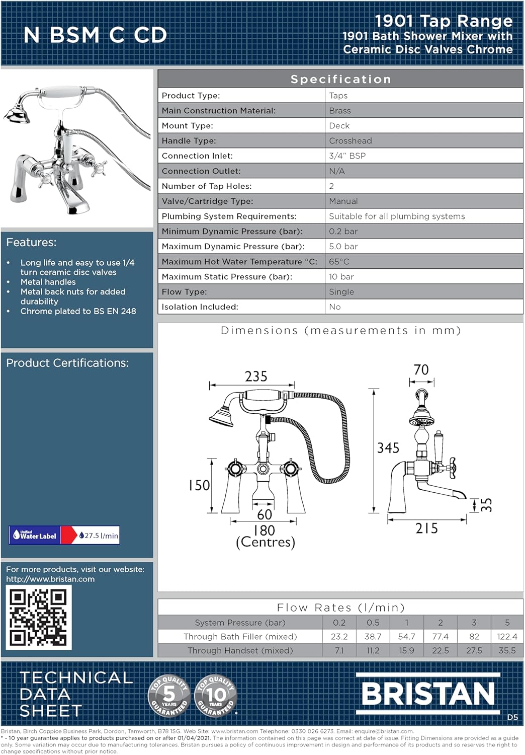 Bristan, Miscelatore per rubinetto doccia - immagine 5