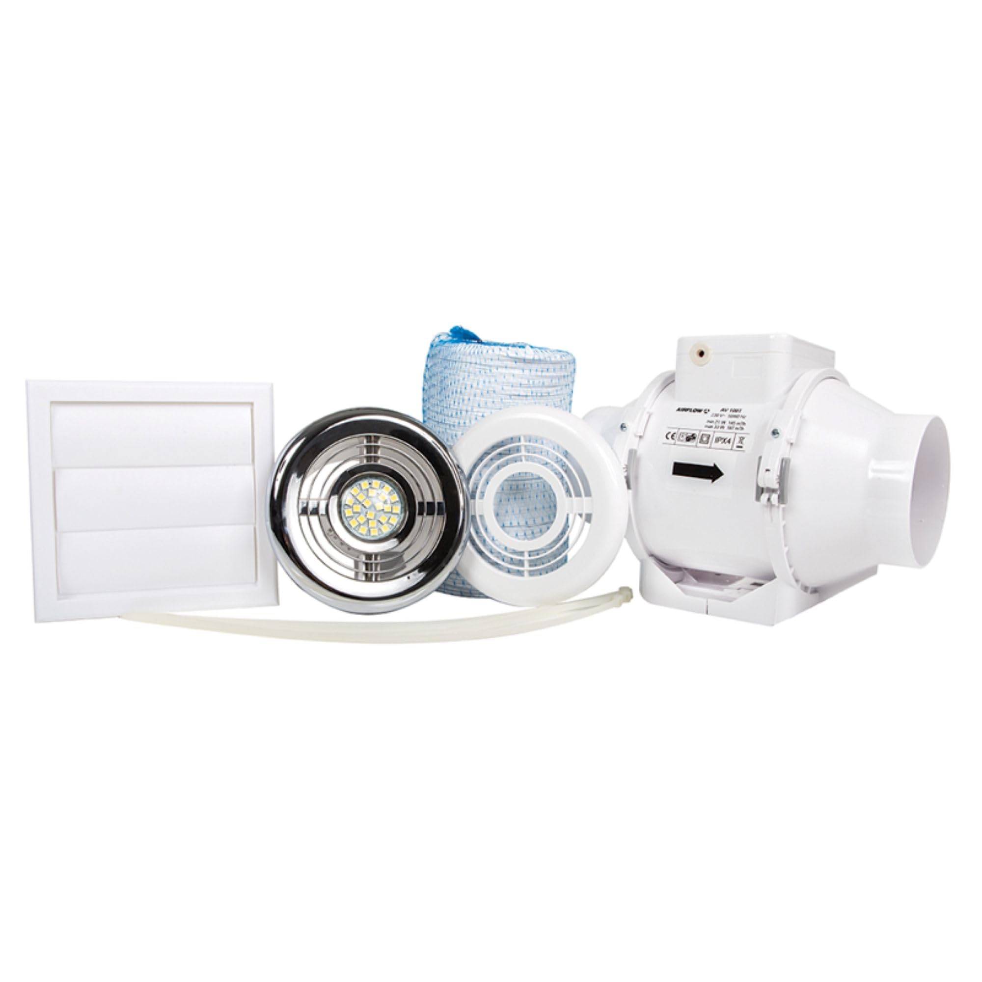 Airflow Aventa 100mm Kit Ventilatore In-Linea con Timer