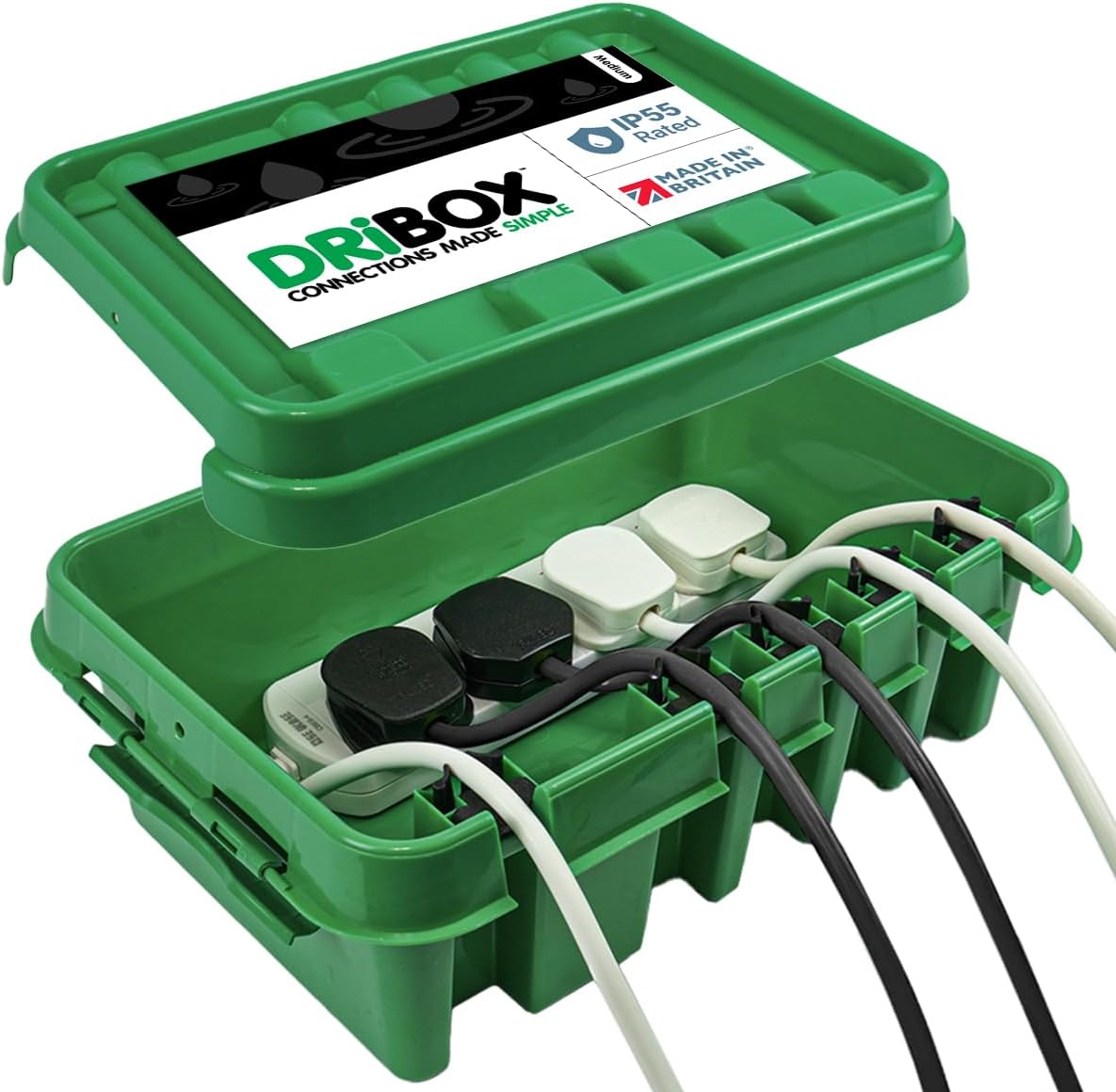 Scatola impermeabile Dri-Box DB-285-UK-G IP55, verde, media | Dribox | Velz