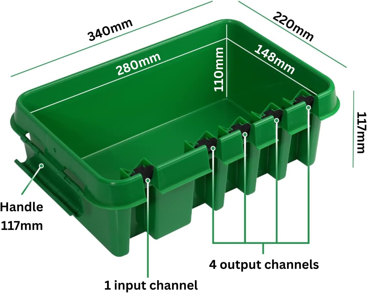 Scatola impermeabile Dri-Box DB-285-UK-G IP55, verde, media | Dribox | Velz