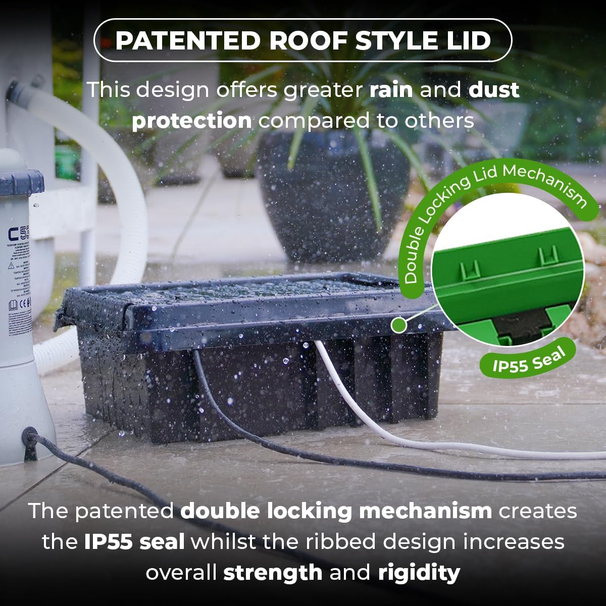 Scatola impermeabile Dri-Box DB-285-UK-G IP55, verde, media | Dribox | Velz