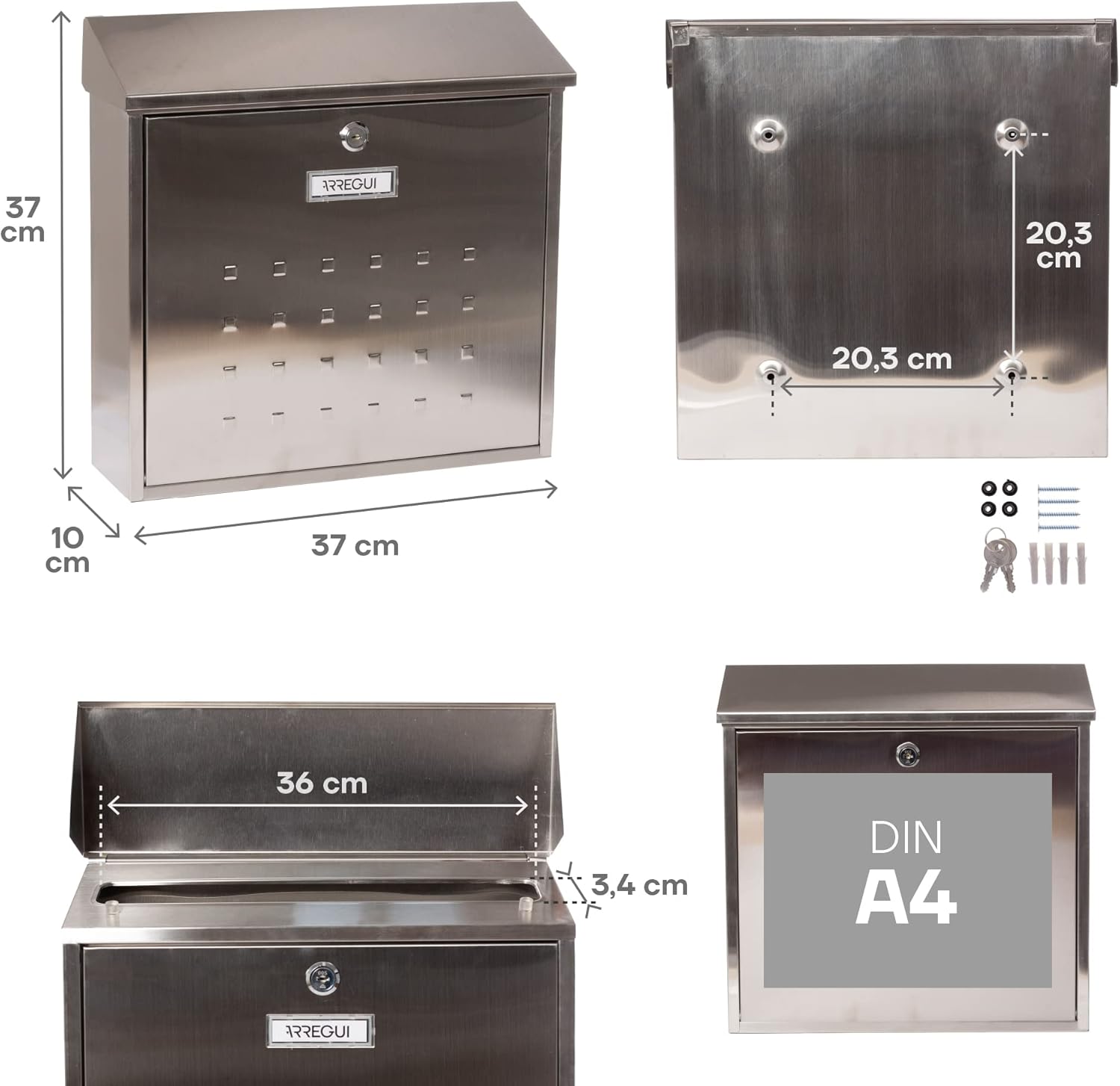 Arregui Premium Maxi E5617 Cassetta Postale Inox - immagine 3