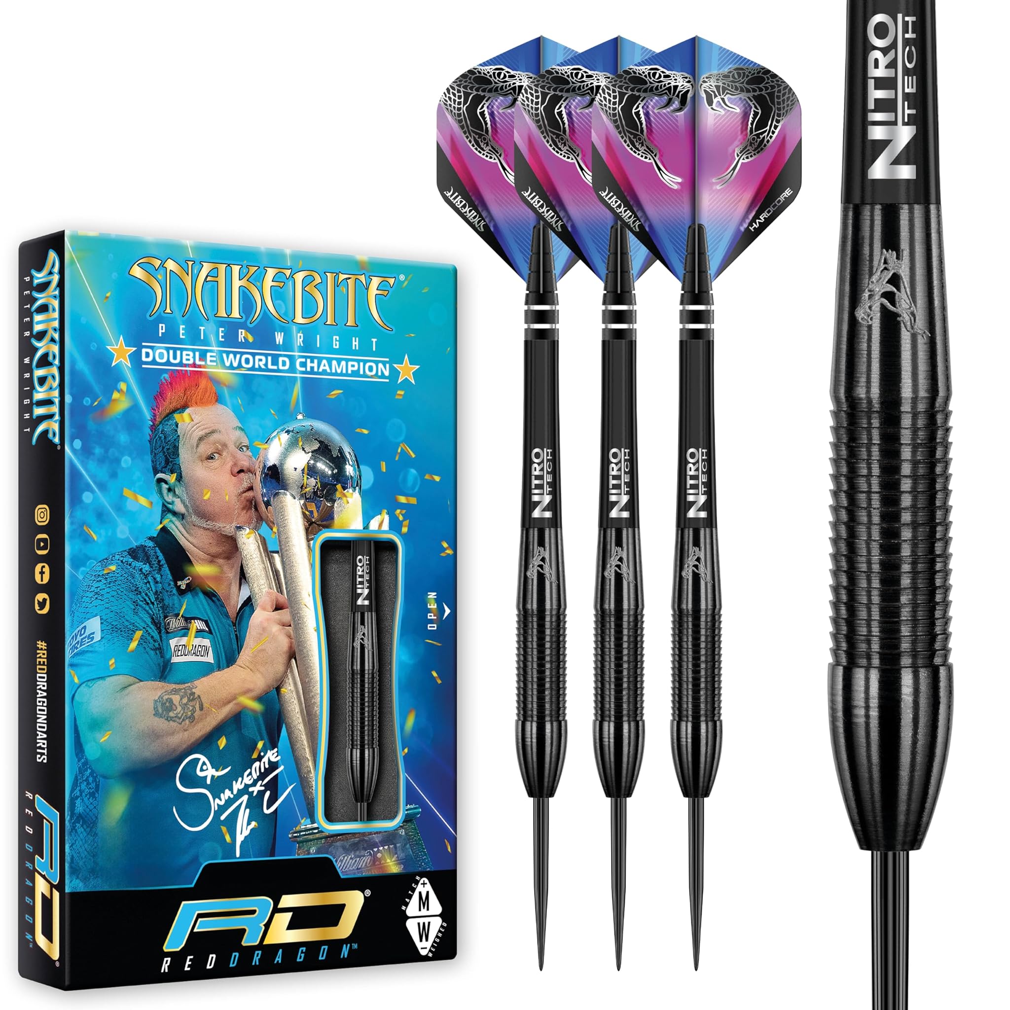 RED DRAGON Peter Wright Snakebite 3 - Freccette Tungsteno
