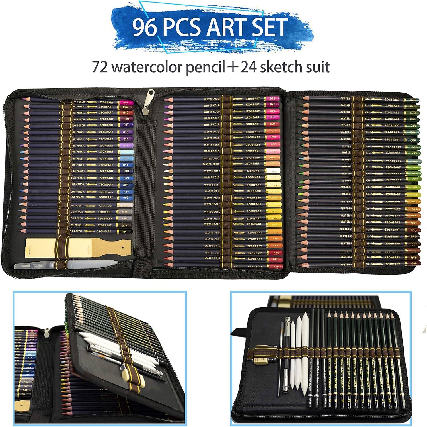 Set Matite Acquerellabili Professionali 96 Pezzi - immagine 2