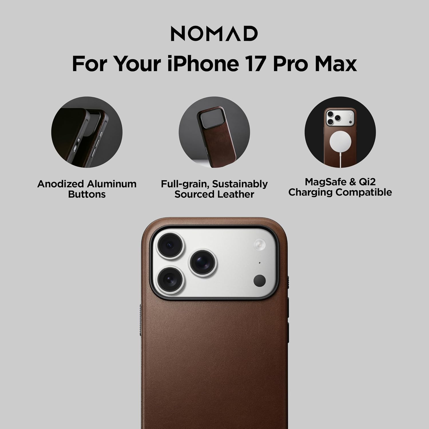 Nomad Custodia in Pelle Moderna per iPhone 17 Pro Max - immagine 2