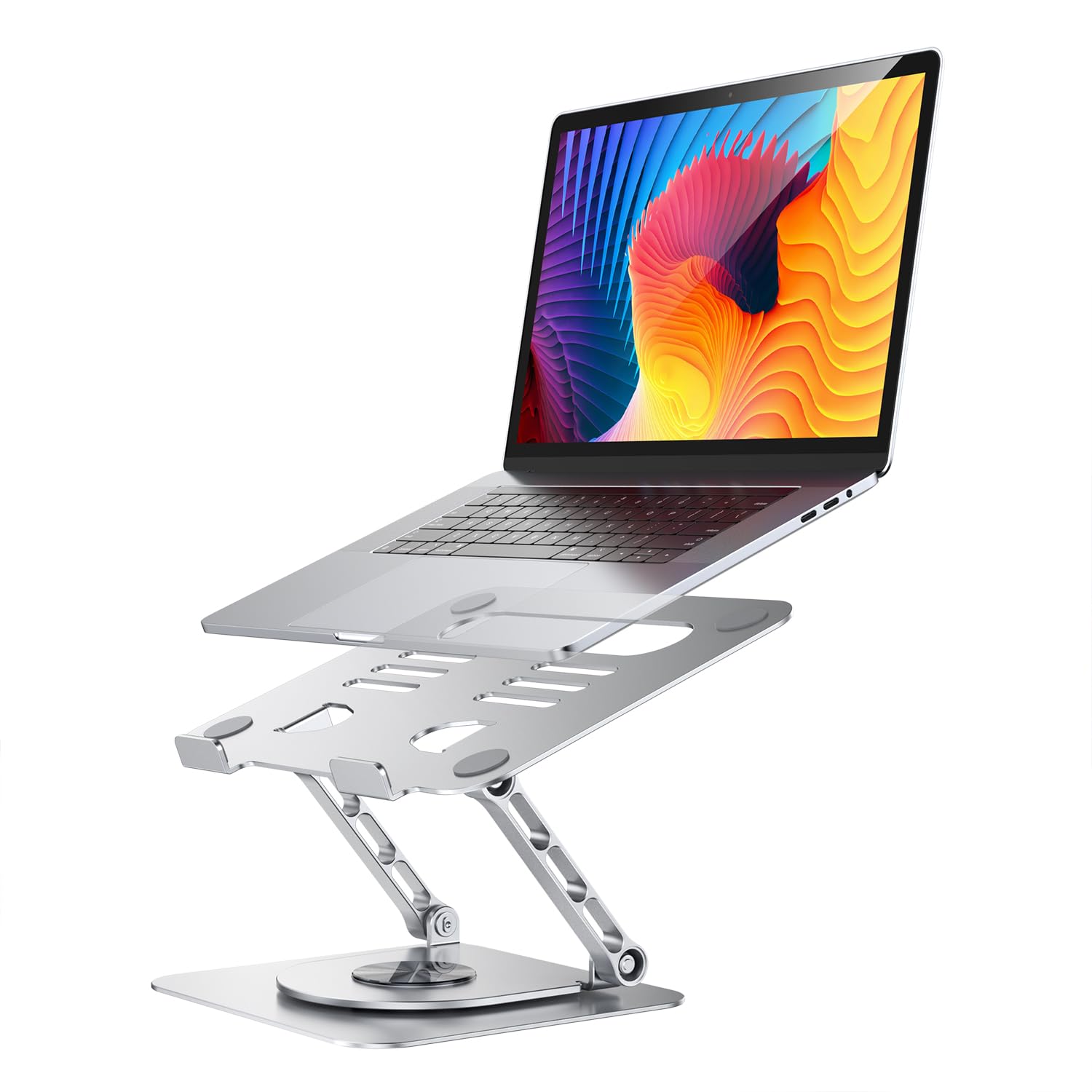 Supporto per Laptop da Scrivania in Alluminio Girevole 360°