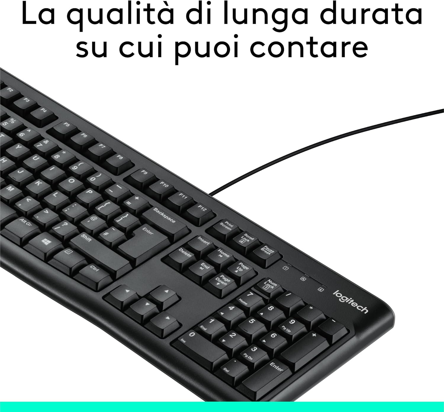 Logitech K120 - Tastiera con Cavo, Nero - immagine 3