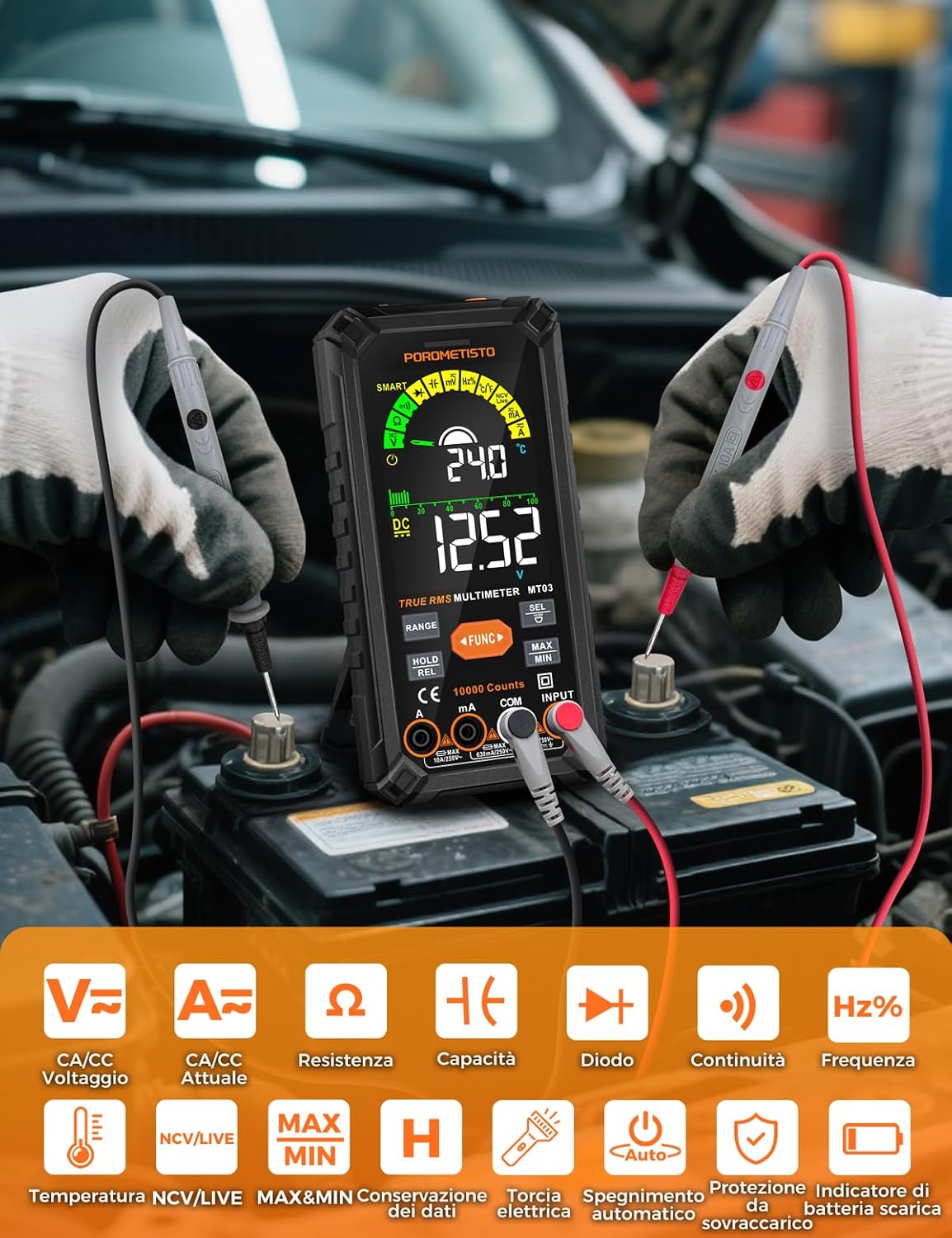 Multimetro Digitale Professionale Porometisto TRMS 10000 - immagine 2