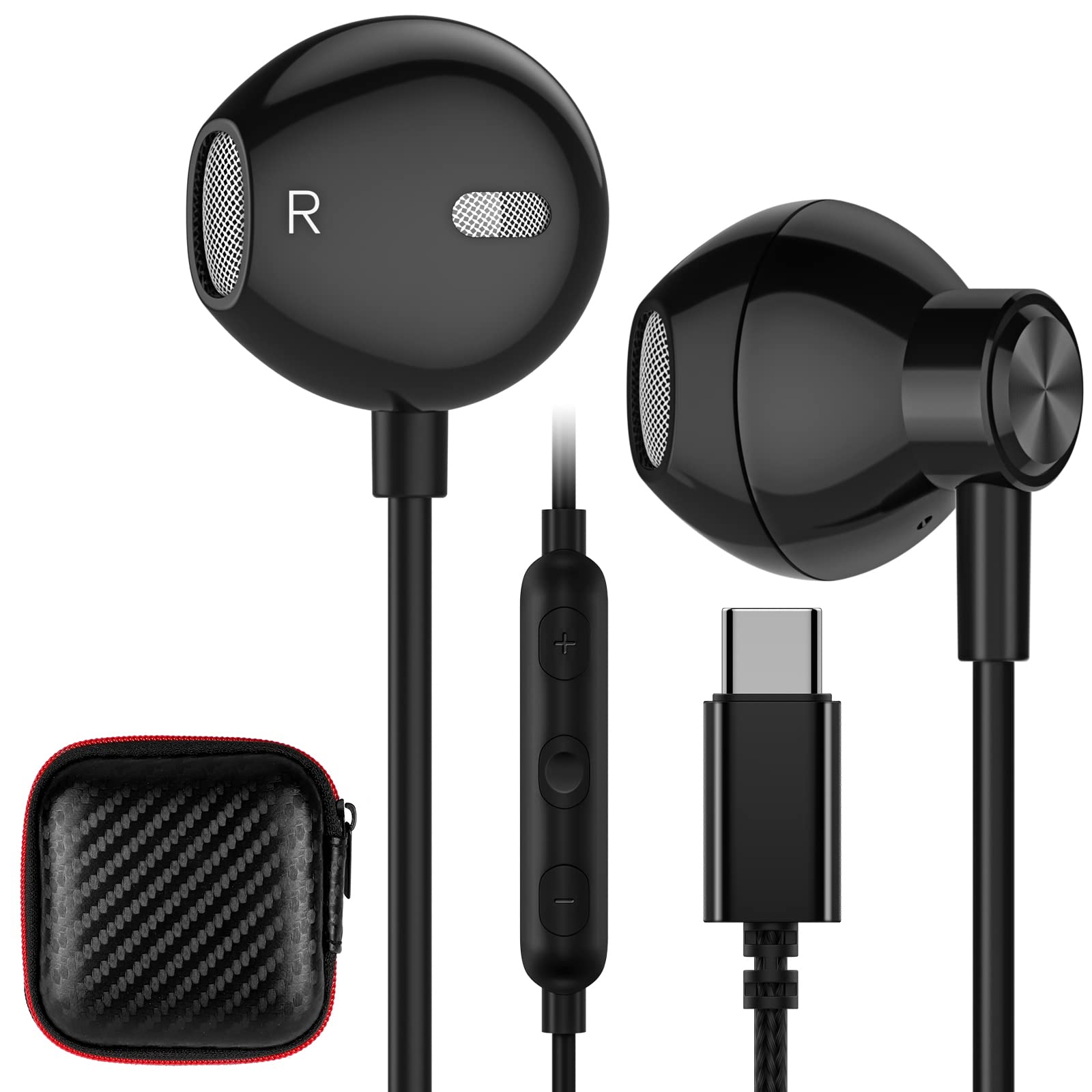 Cuffie USB C Semi In-Ear con Filo HiFi Stereo