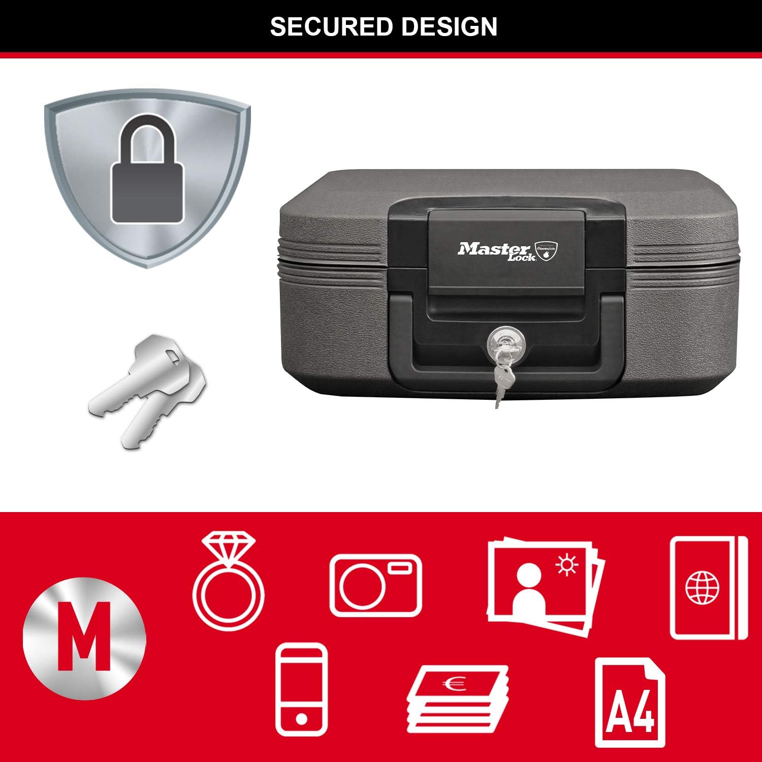 Master Lock LCHW20101 Cassetta di Sicurezza Medium - immagine 5