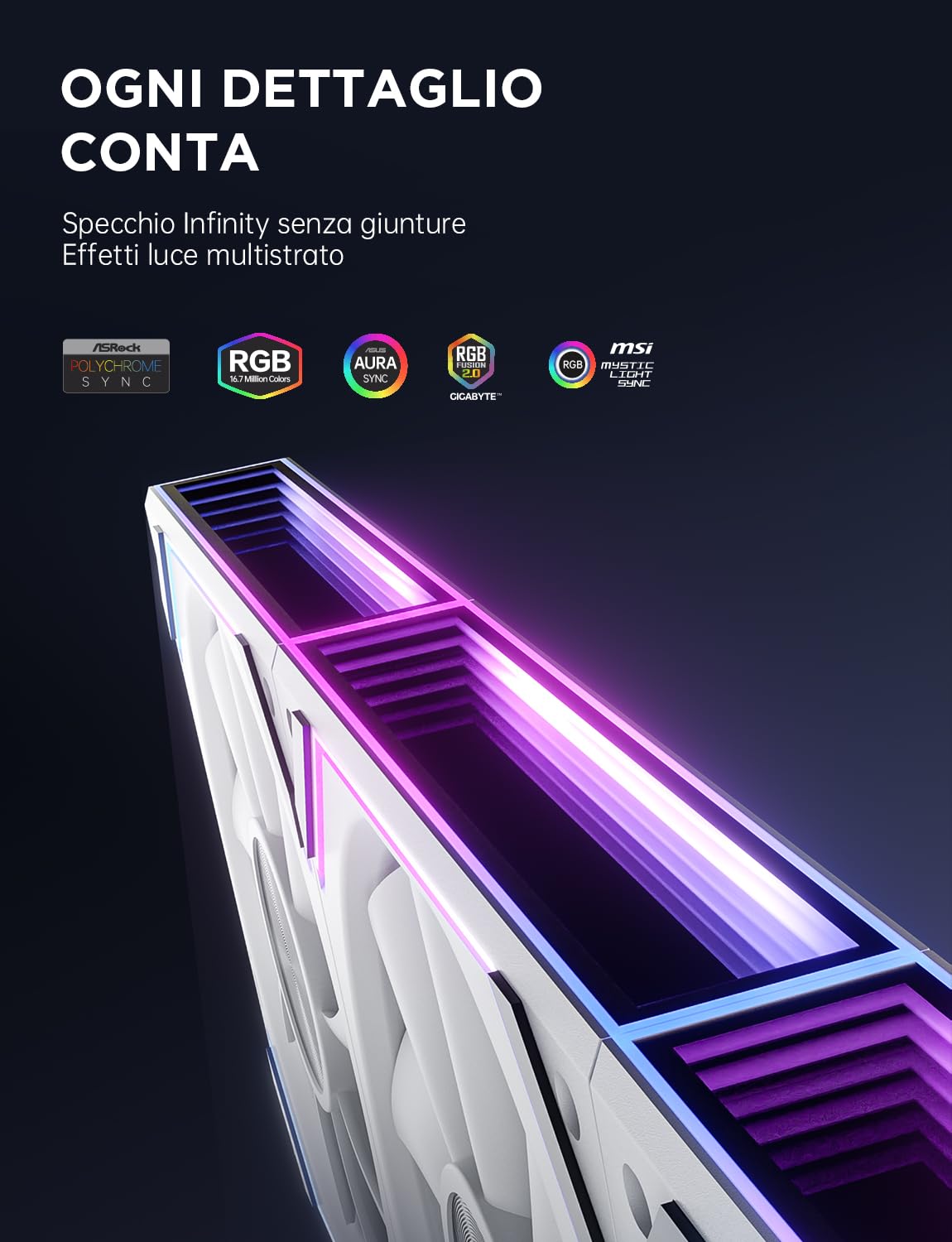 Asiahorse DAWN - Ventola PC RGB 120mm 3 pezzi - immagine 4