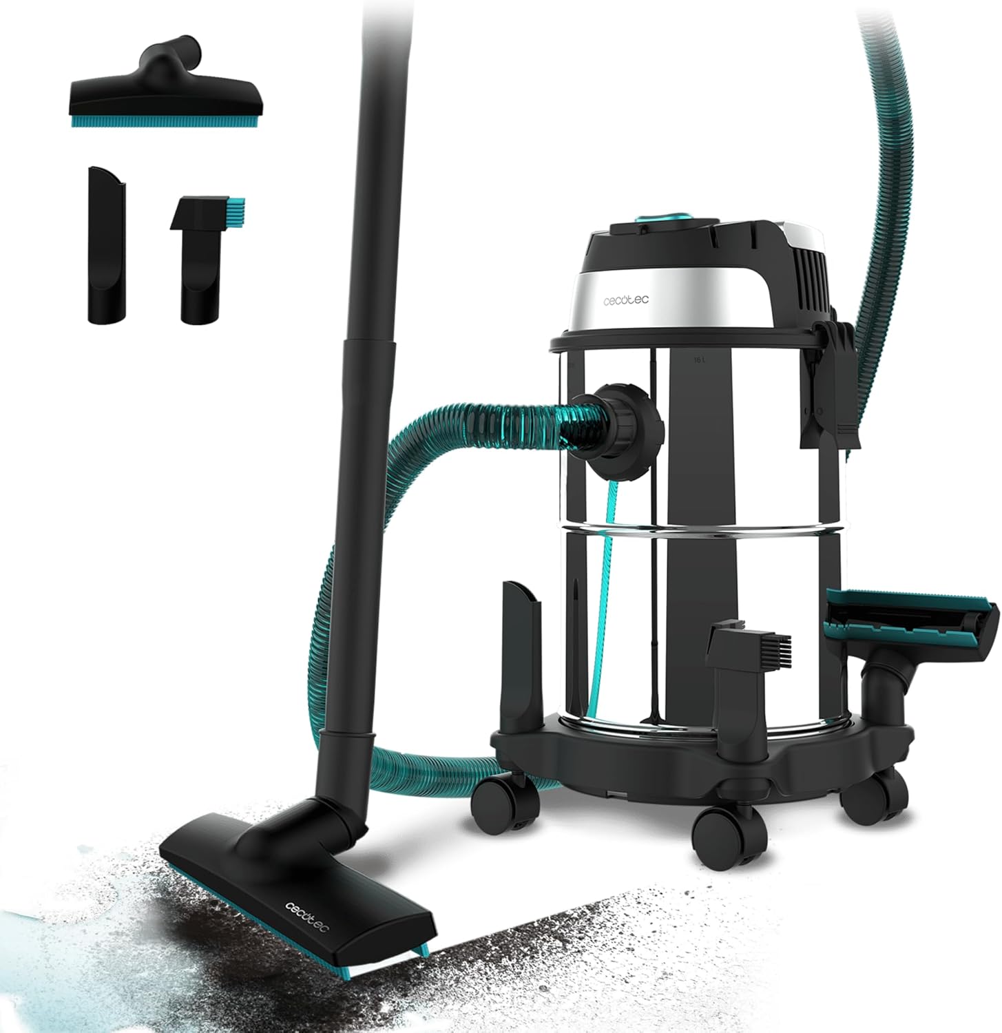 Cecotec Conga Rockstar Wet & Dry Steel - Aspiratore Solidi/Liquidi 1200W