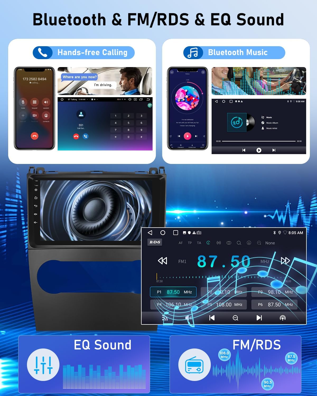 Nhopeew Autoradio Android per Mercedes-Benz A/B-Class - immagine 5