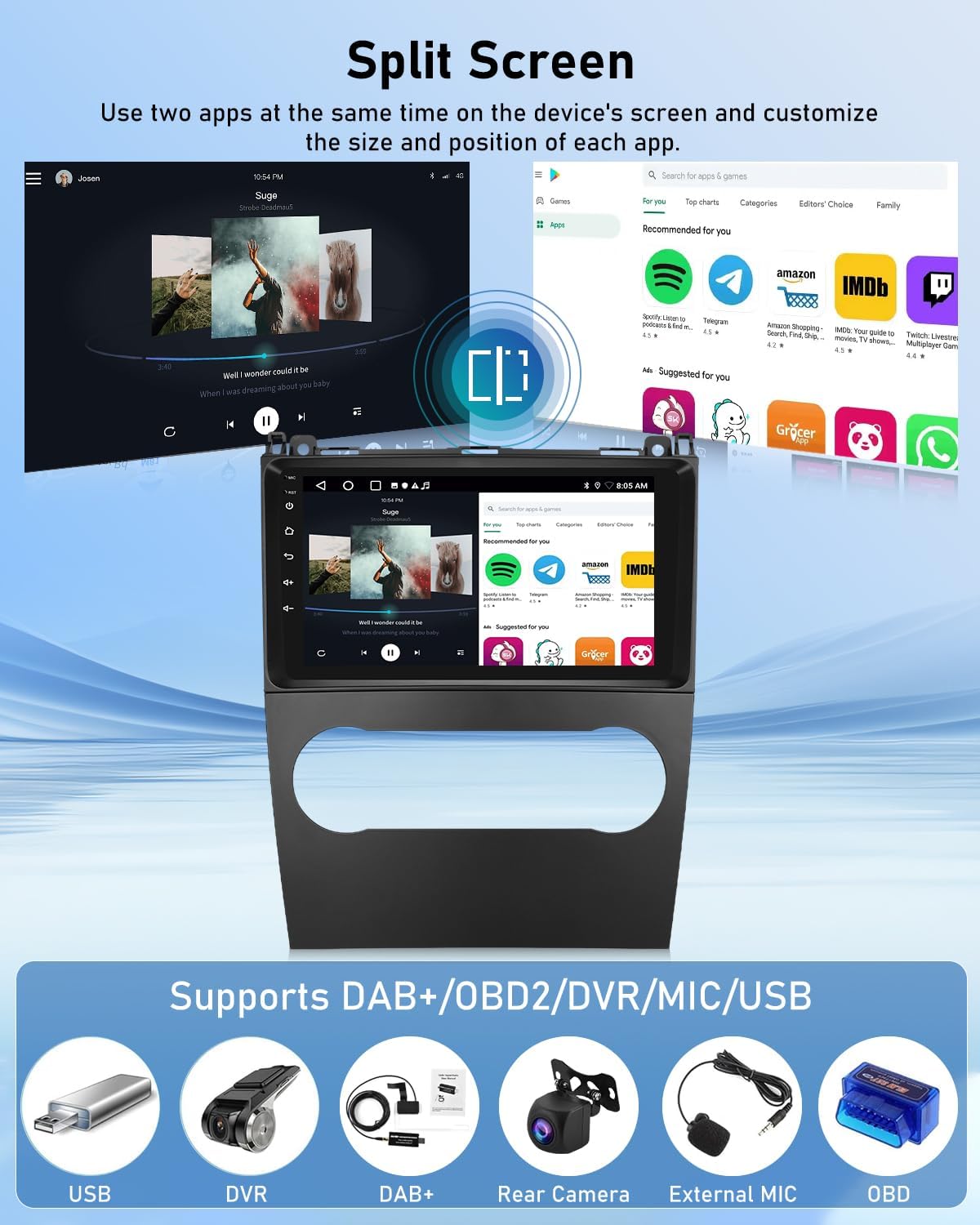 Nhopeew Autoradio Android per Mercedes-Benz A/B-Class - immagine 7
