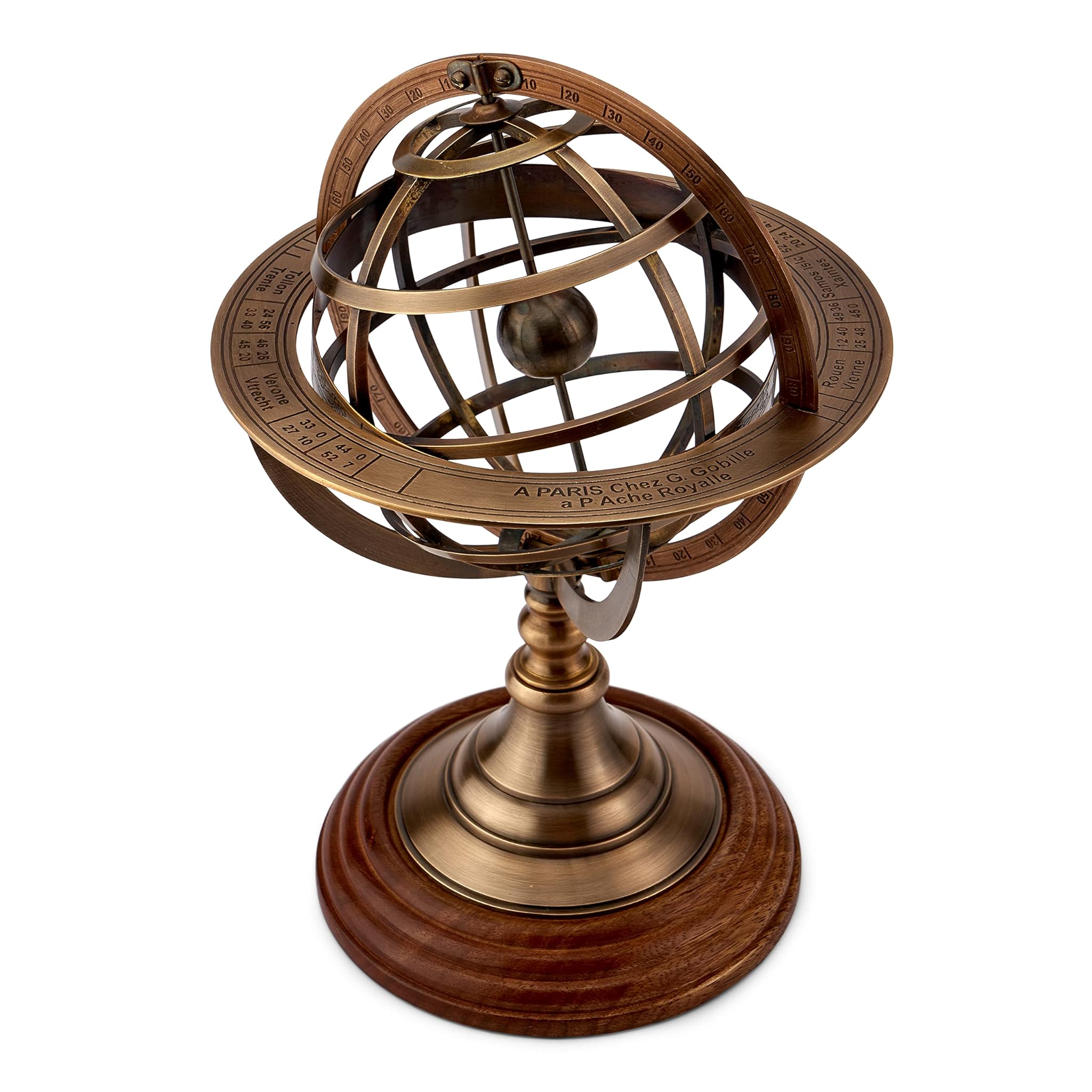 Nklaus Sfera Armillare Antica in Ottone 27x19cm