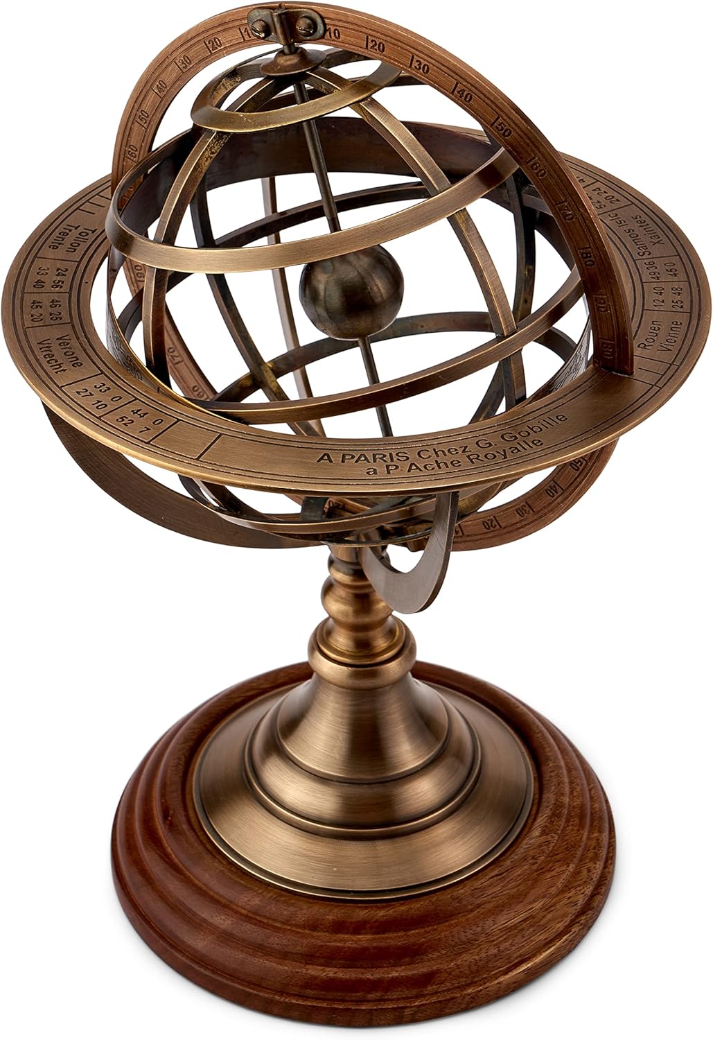 Nklaus Sfera Armillare Antica in Ottone 27x19cm - immagine 1