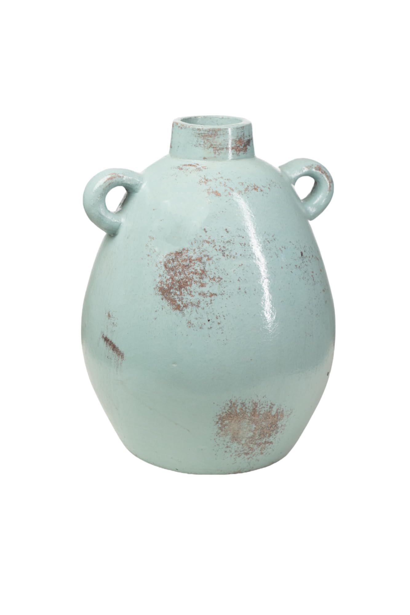 FLORERO TERRACOTA 2 ASAS AZUL