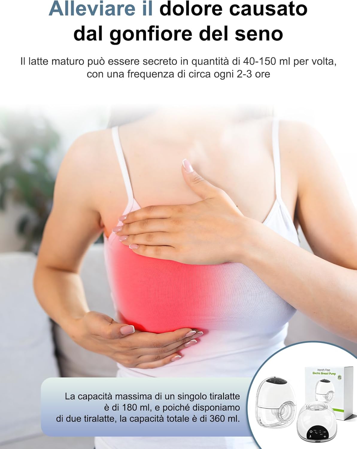 Tiralatte Elettrico Indossabile Doppio Touchscreen - immagine 3