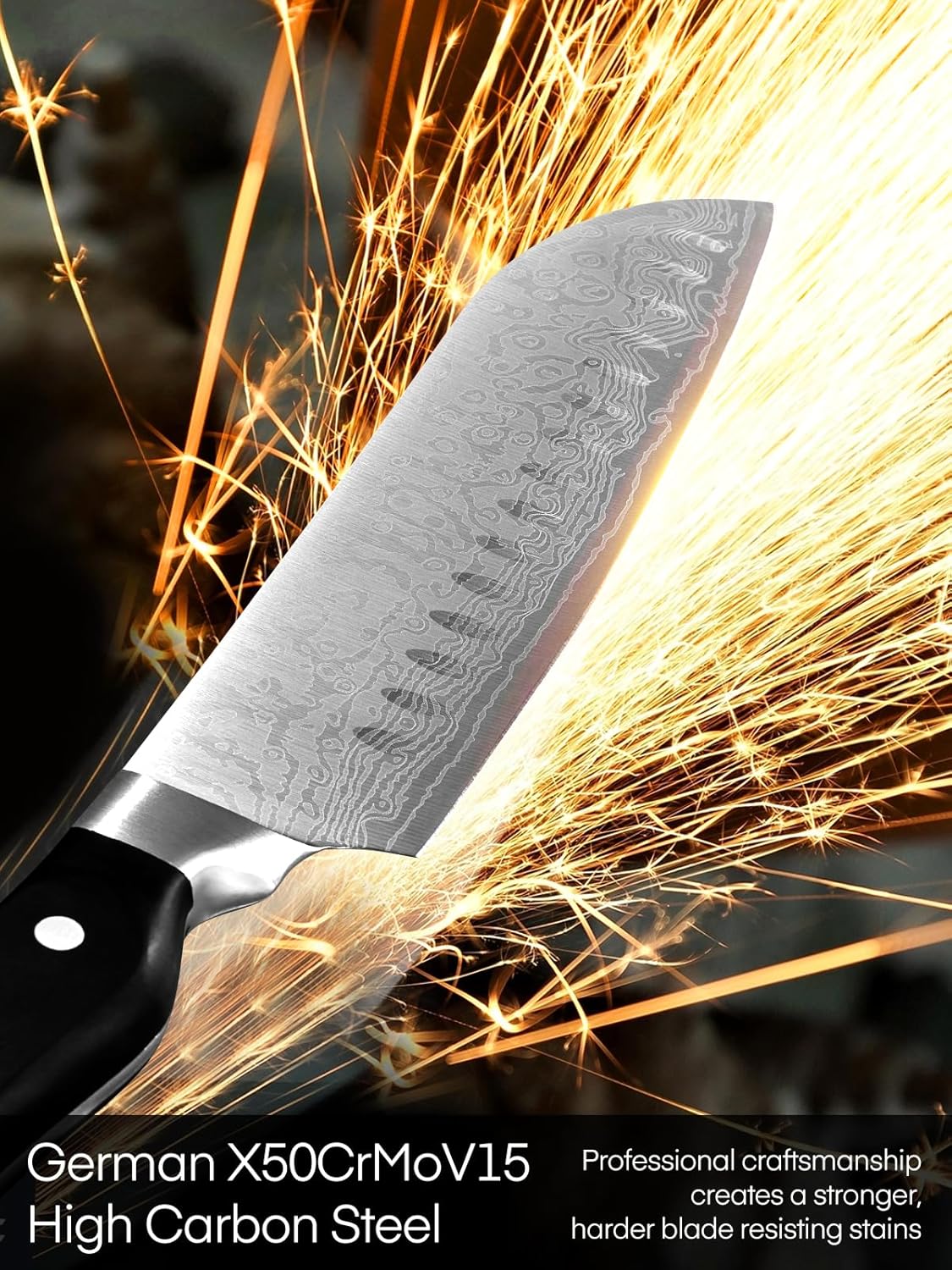 Fohere Set Coltelli da Cucina 14 Pezzi con Ceppo - immagine 4