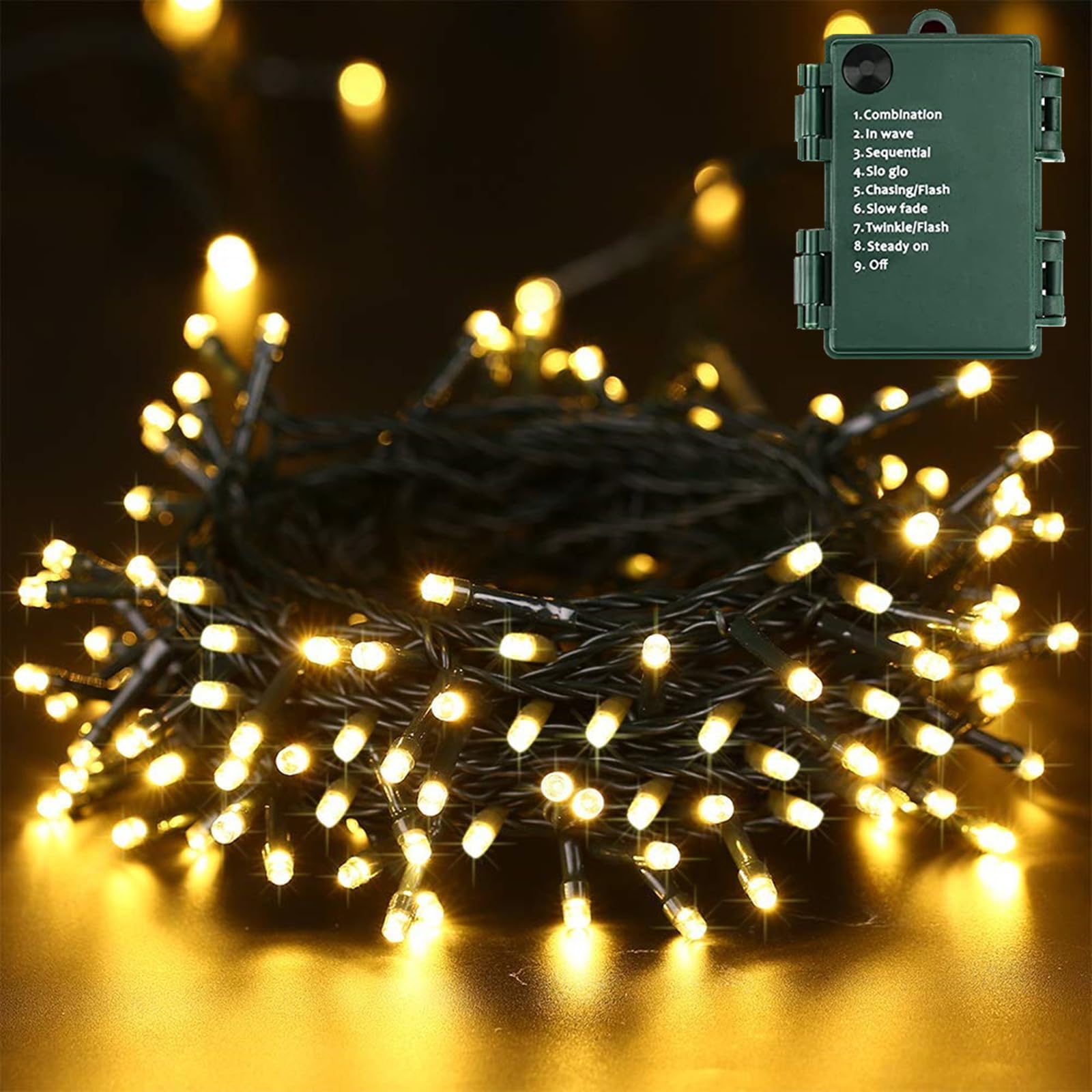 Brizlabs Luci Albero Natale Interno 20M 200 LED Bianco Caldo