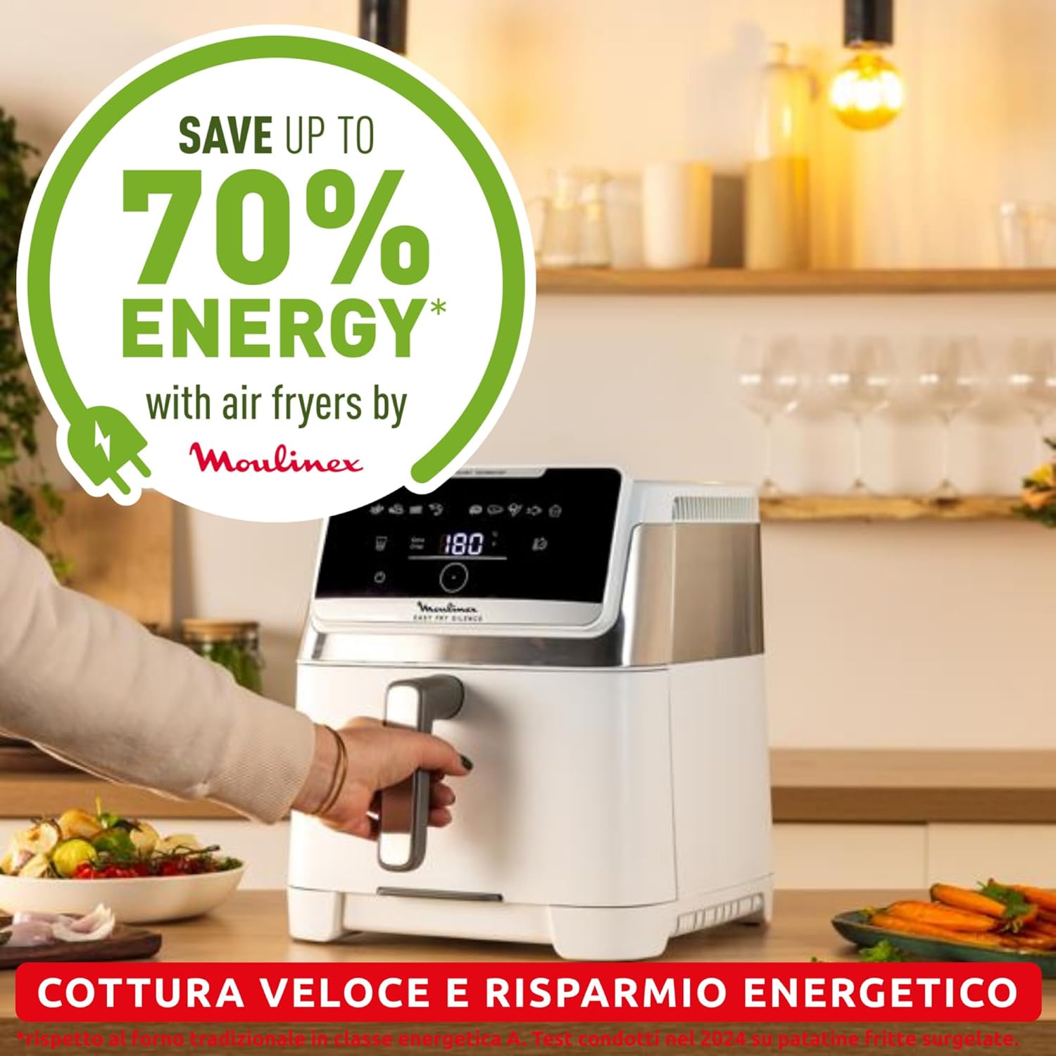 Moulinex Easy Fry Silence 7L - Friggitrice ad Aria XXL, Bianco - immagine 6
